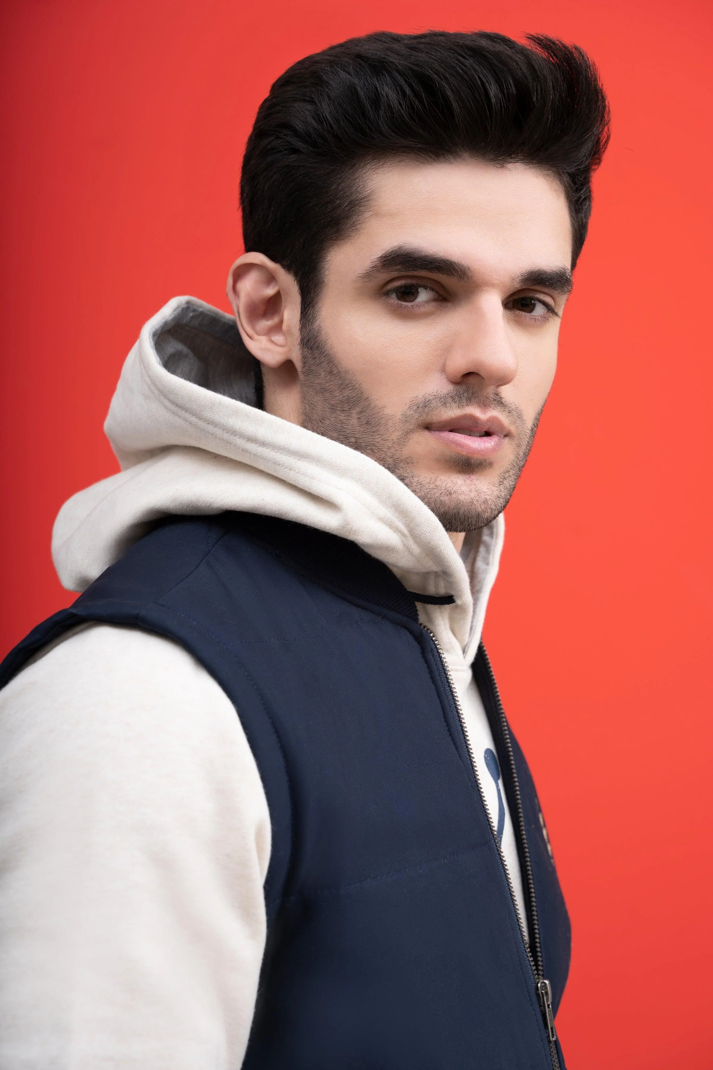 JACKET QUILTED WITH RIB BAN S/L NAVY - Image 7