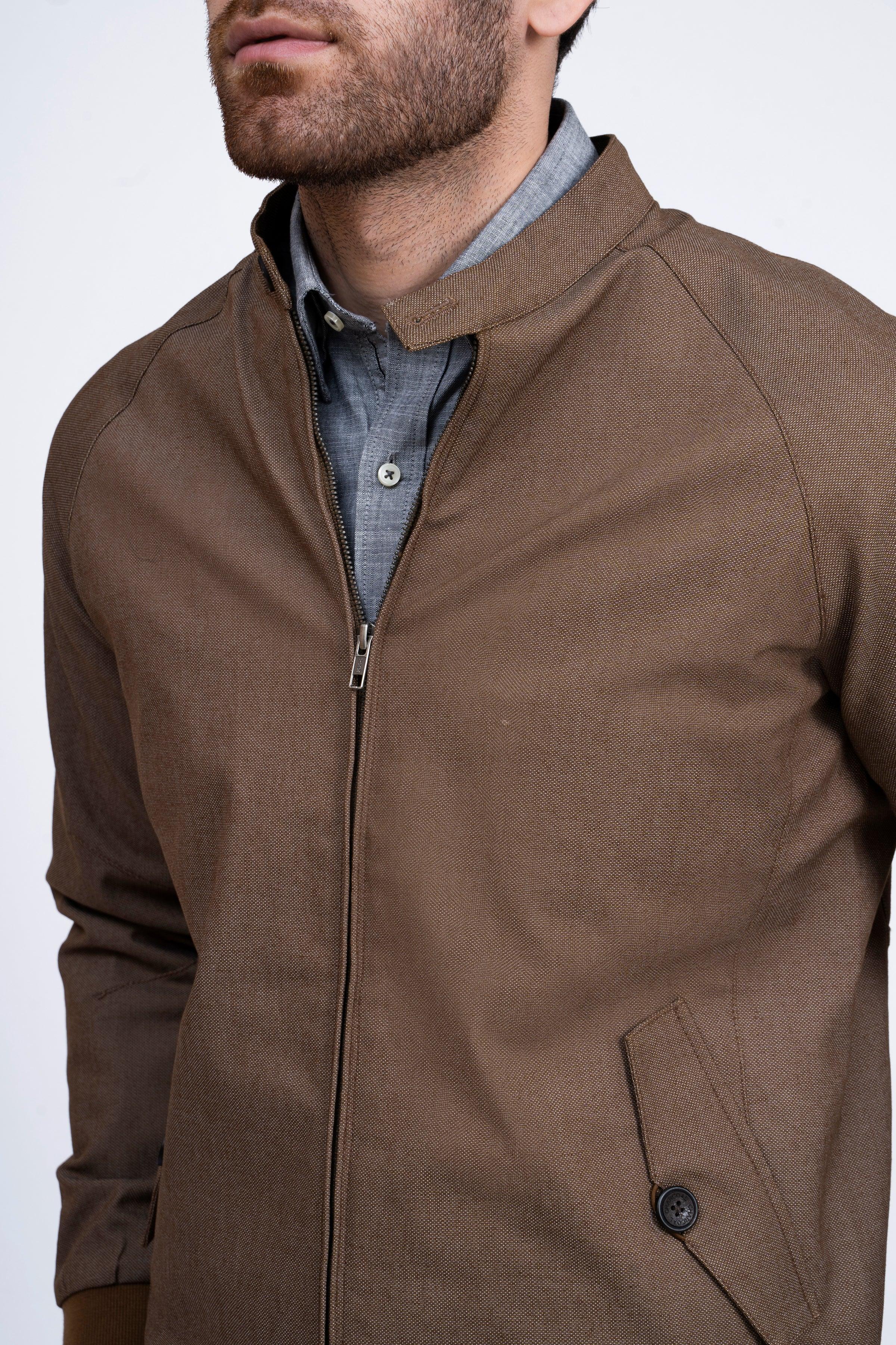 JACKET TIPPING BAN COLLAR DARK BROWN - Image 5