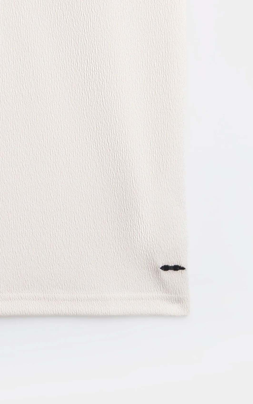 JACQUARD TEXTURED ZIP POLO SHIRT BEIGE - Image 5