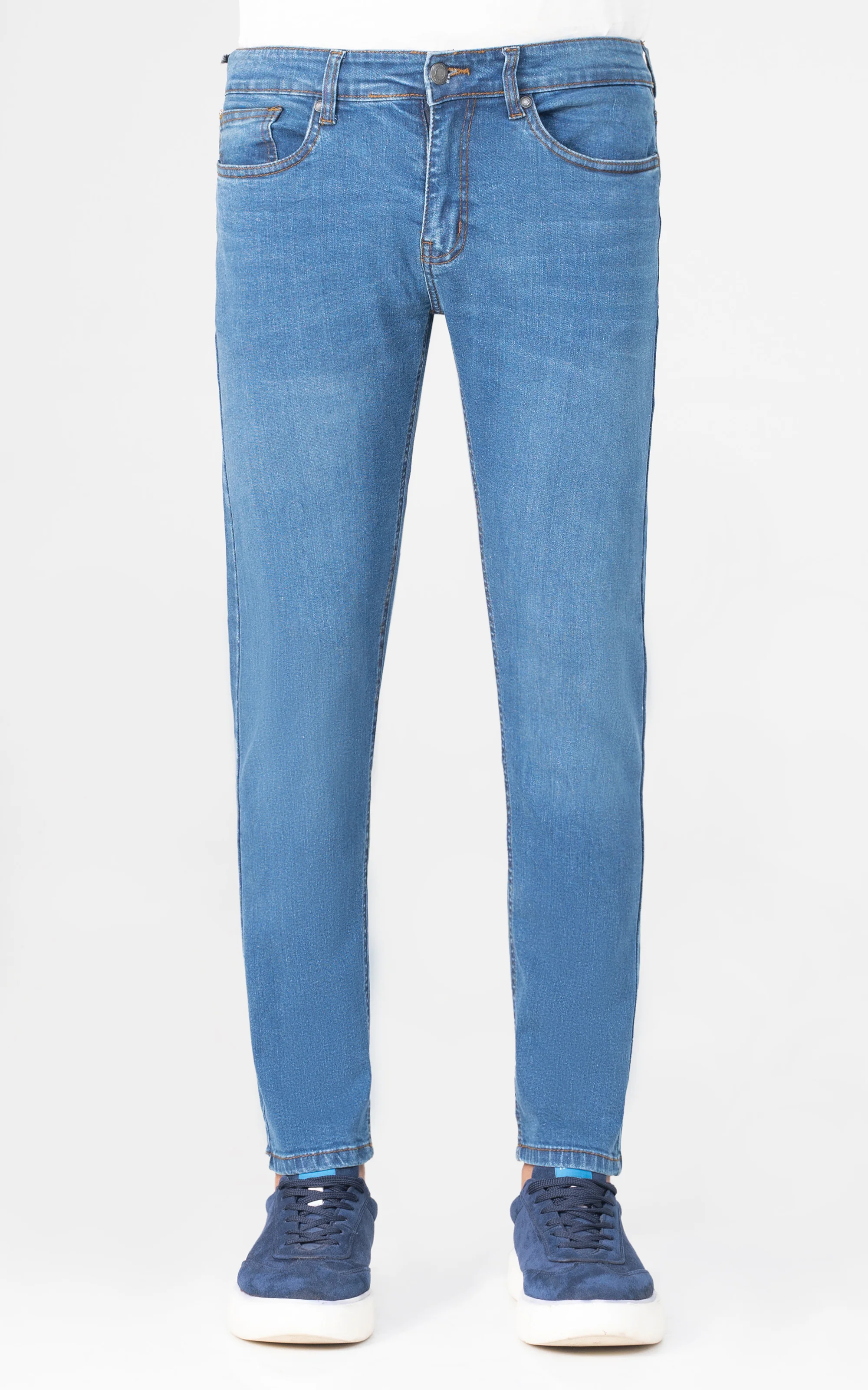 SLIM FIT DENIM JEANS MID BLUE - Image 2