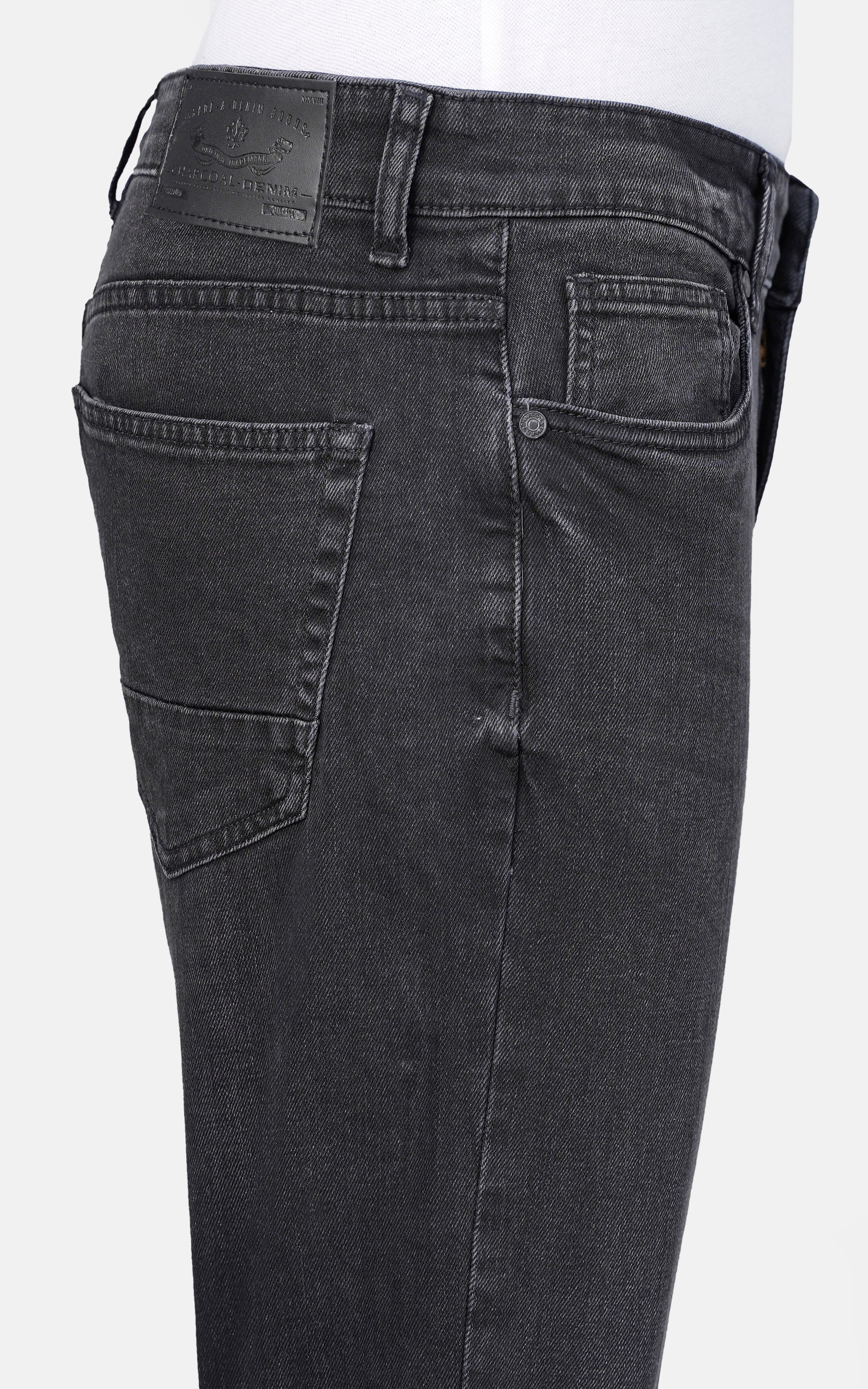 STRAIGHT LEG DENIM JEANS CHARCOAL GREY - Image 4