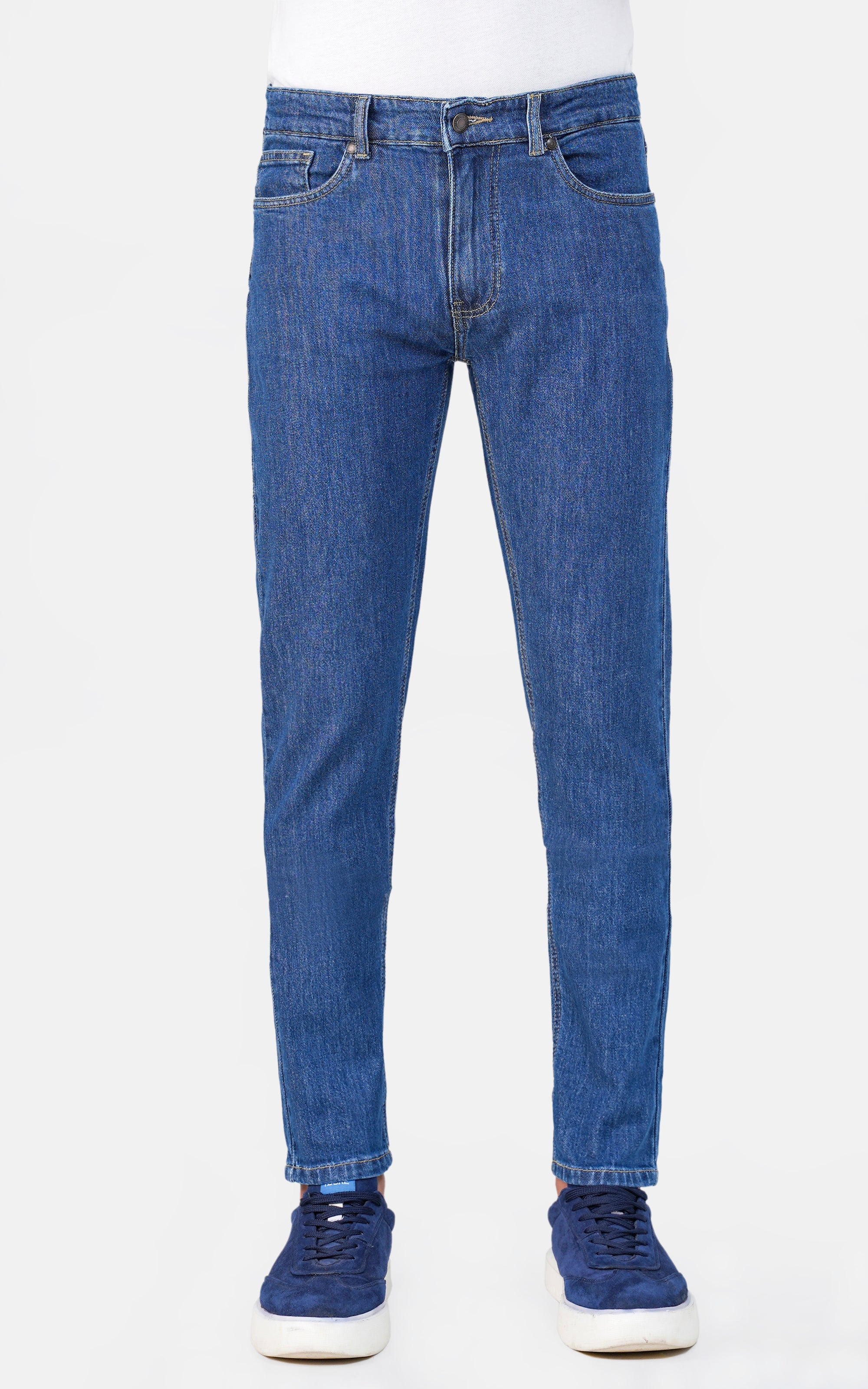 SLIM LEG DENIM  JEANS MID BLUE - Image 2