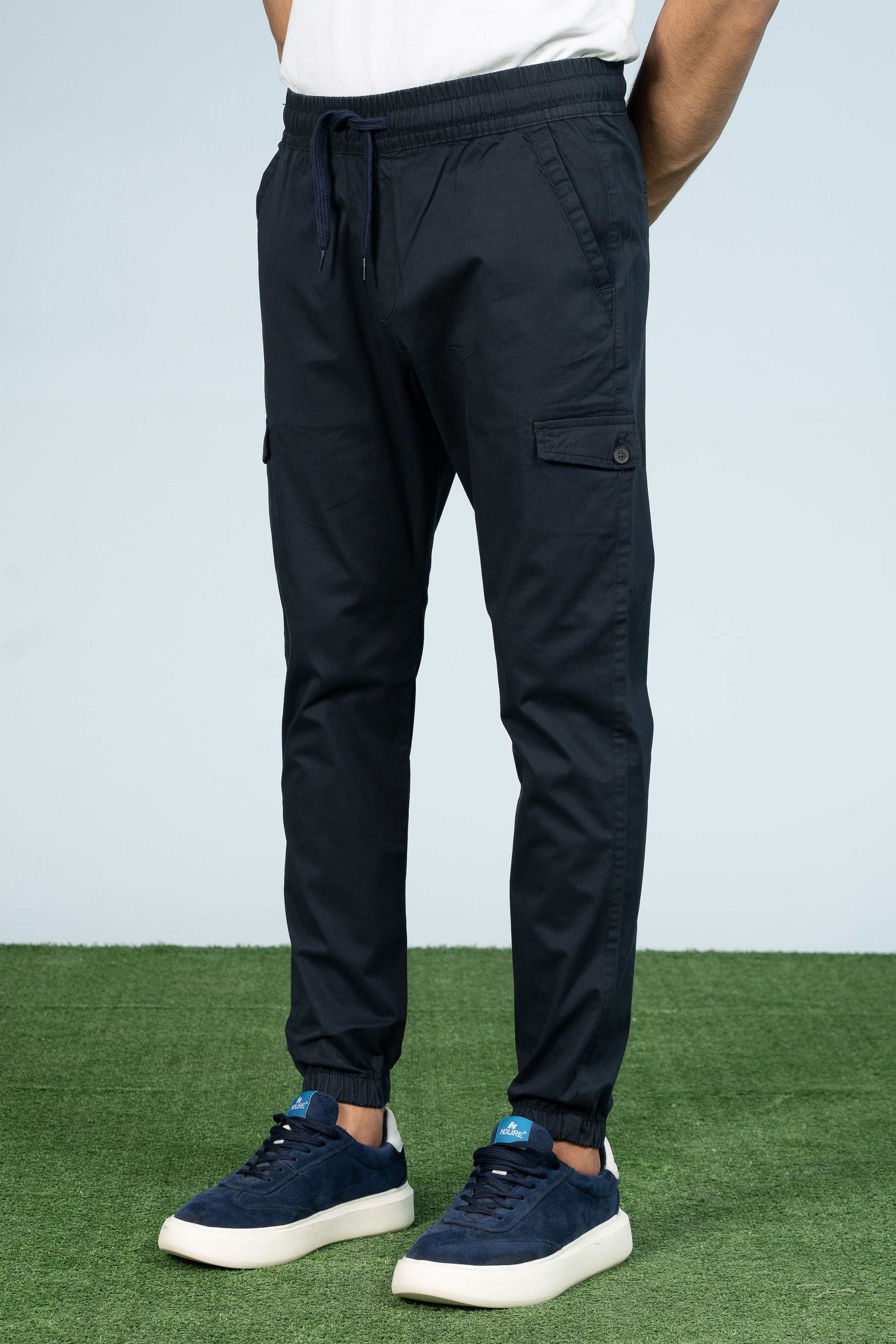ENZYME WASHED JOGGER TROUSER NAVY - Image 2