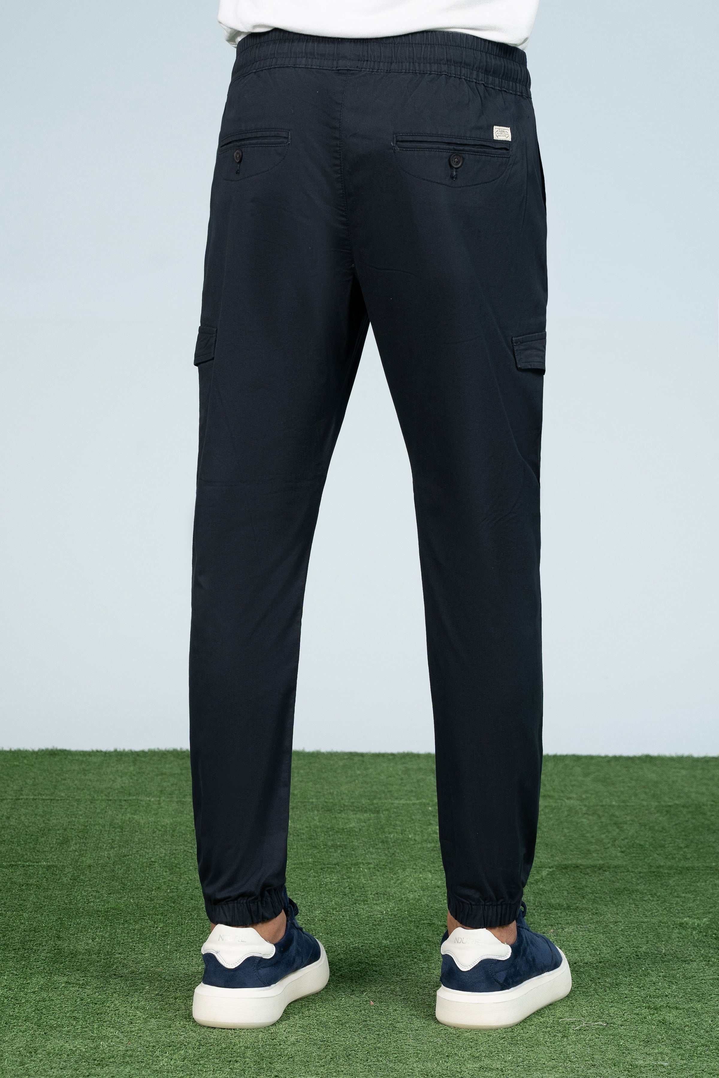 ENZYME WASHED JOGGER TROUSER NAVY - Image 3