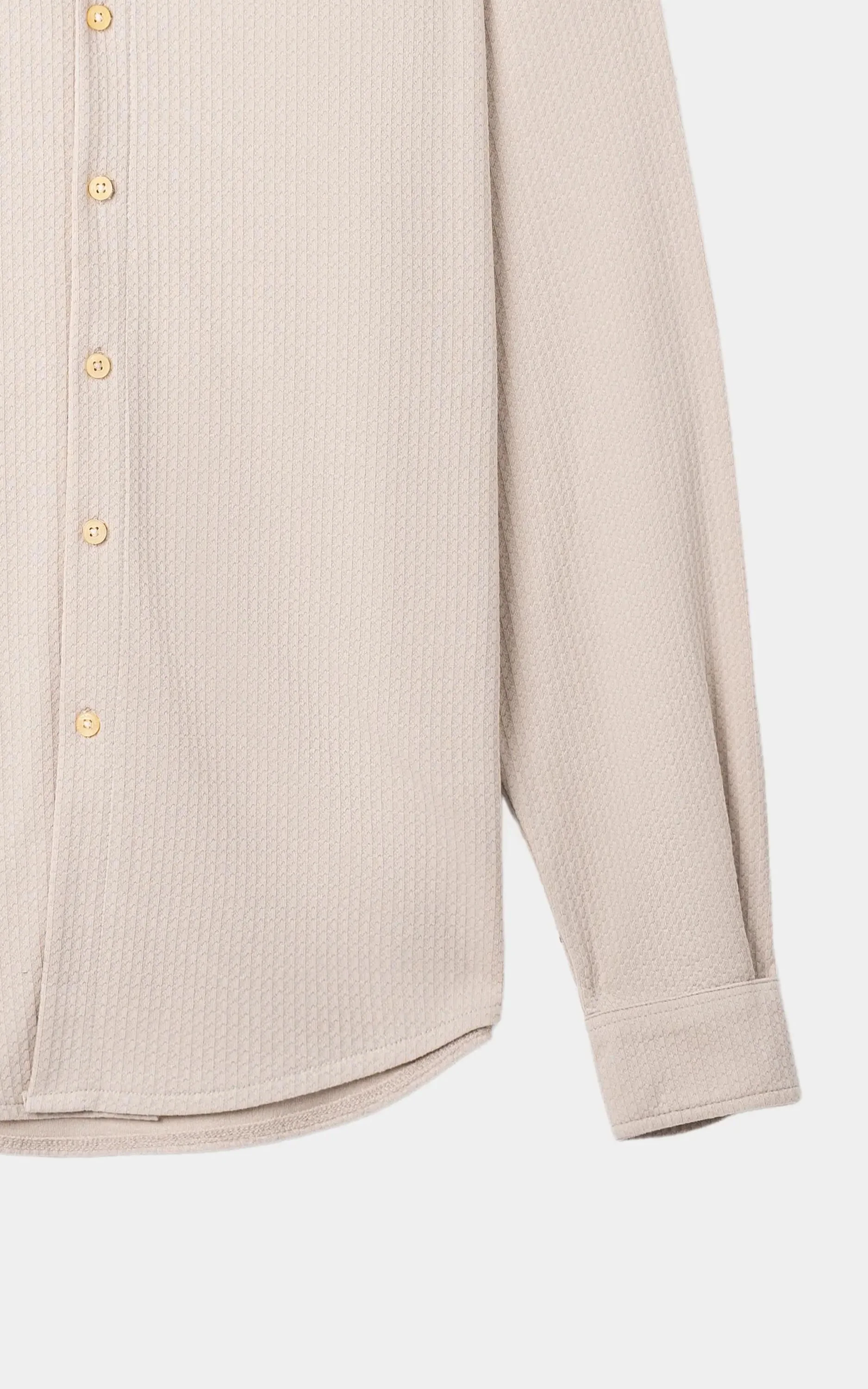 KNITTED CASUAL SHIRT BEIGE - Image 3