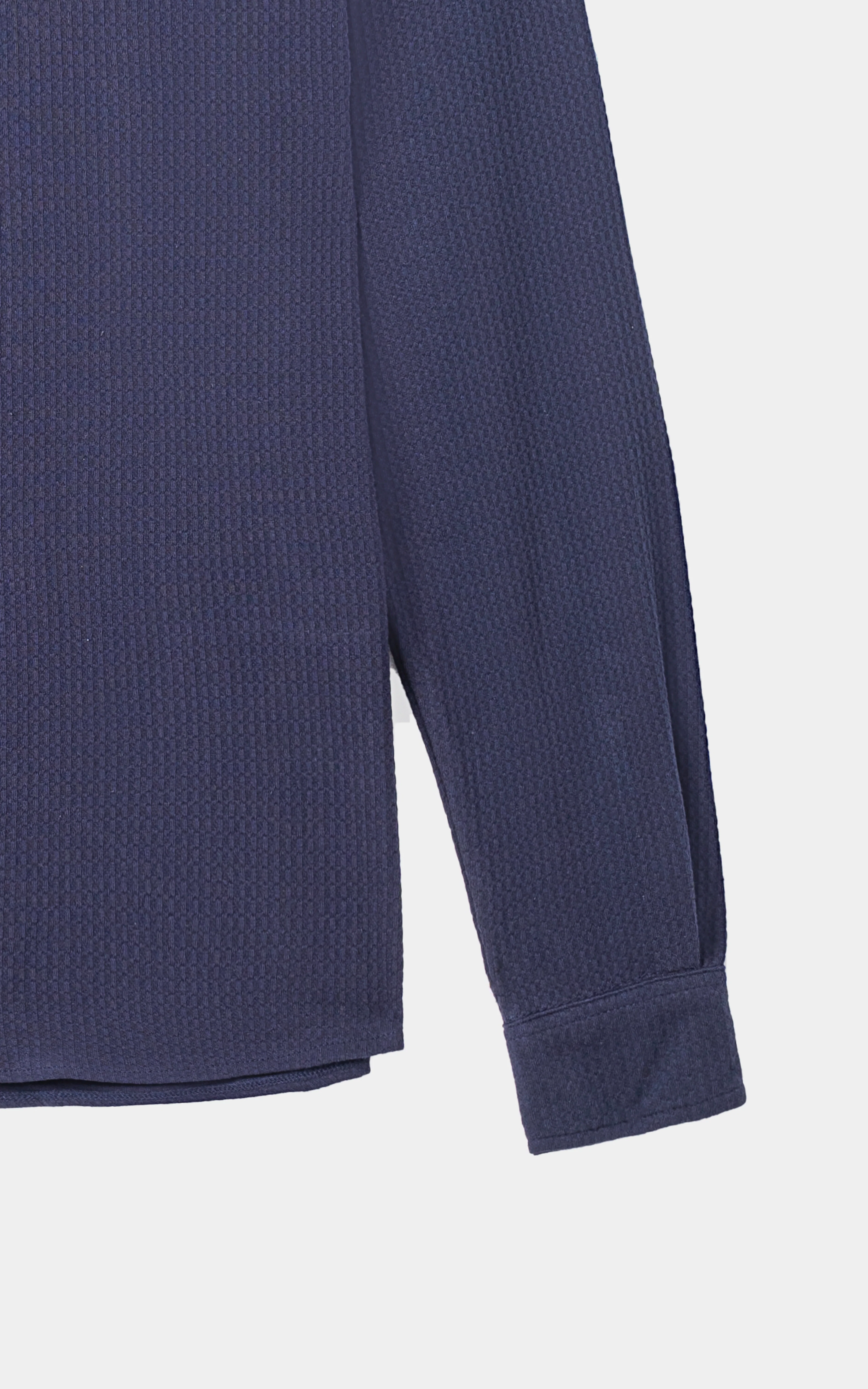KNITTED CASUAL SHIRT NAVY - Image 3