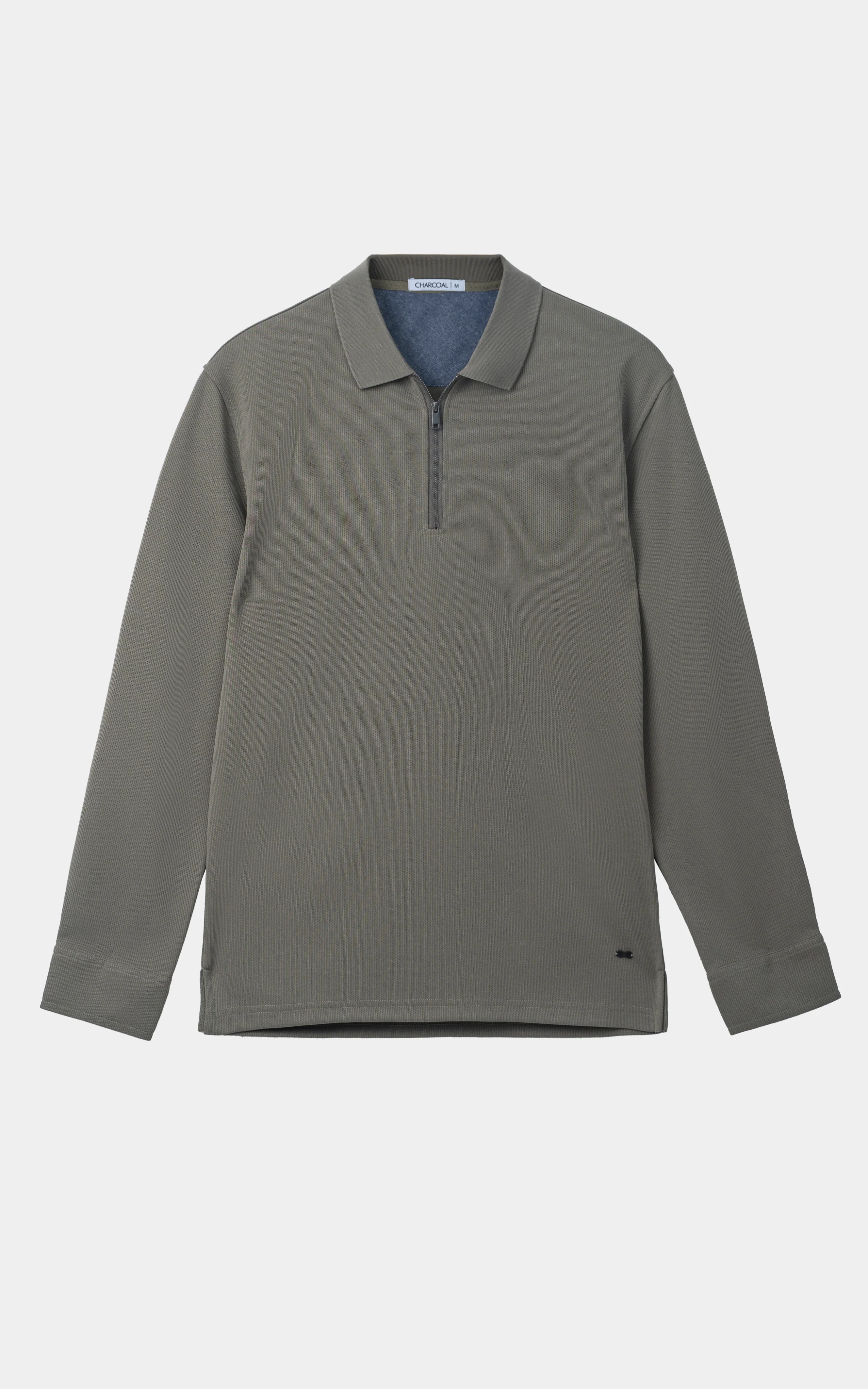 KNITTED TEXTURED POLO SHIRT GREEN
