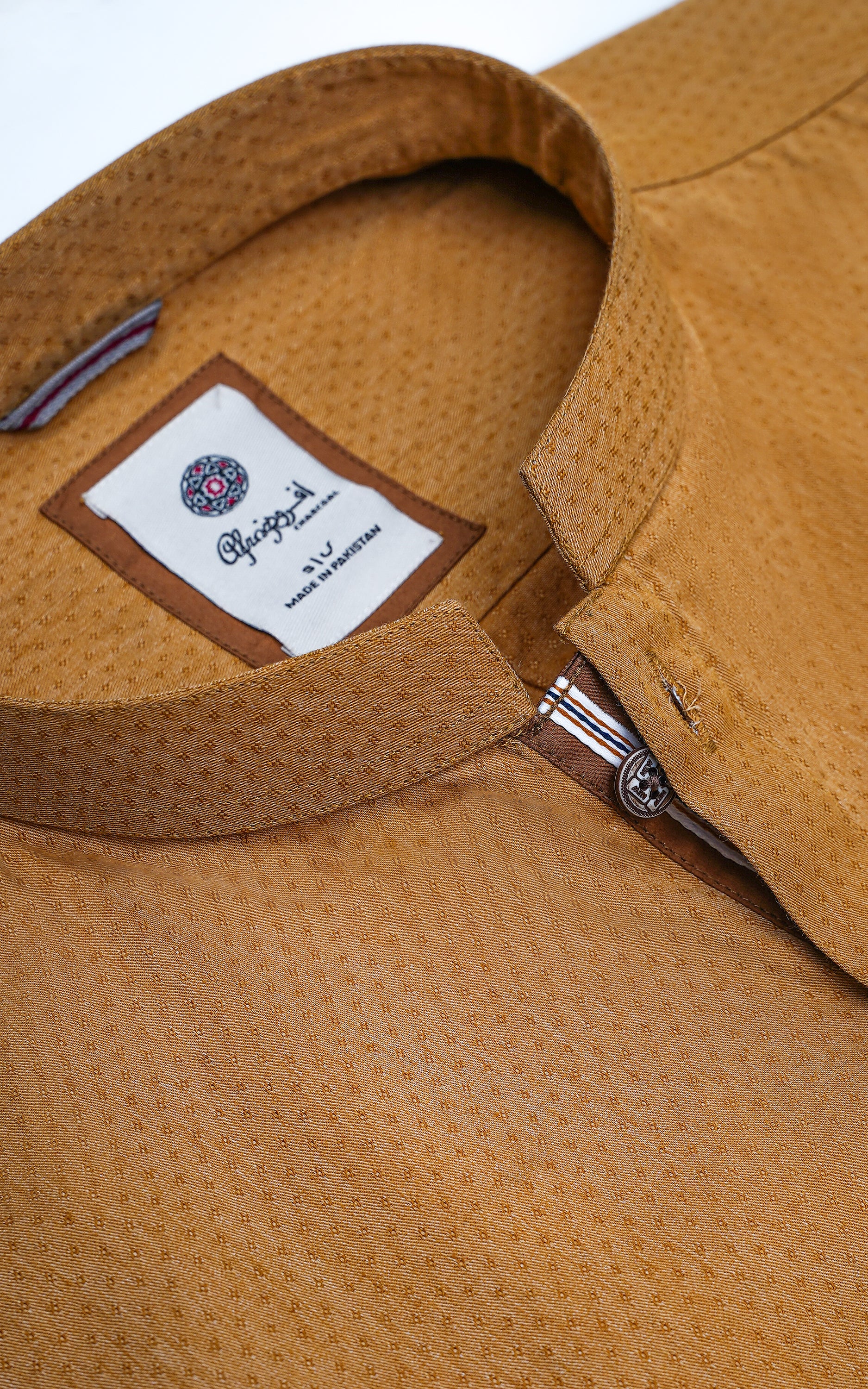 KURTA BAN COLLAR KHAKI - Image 2