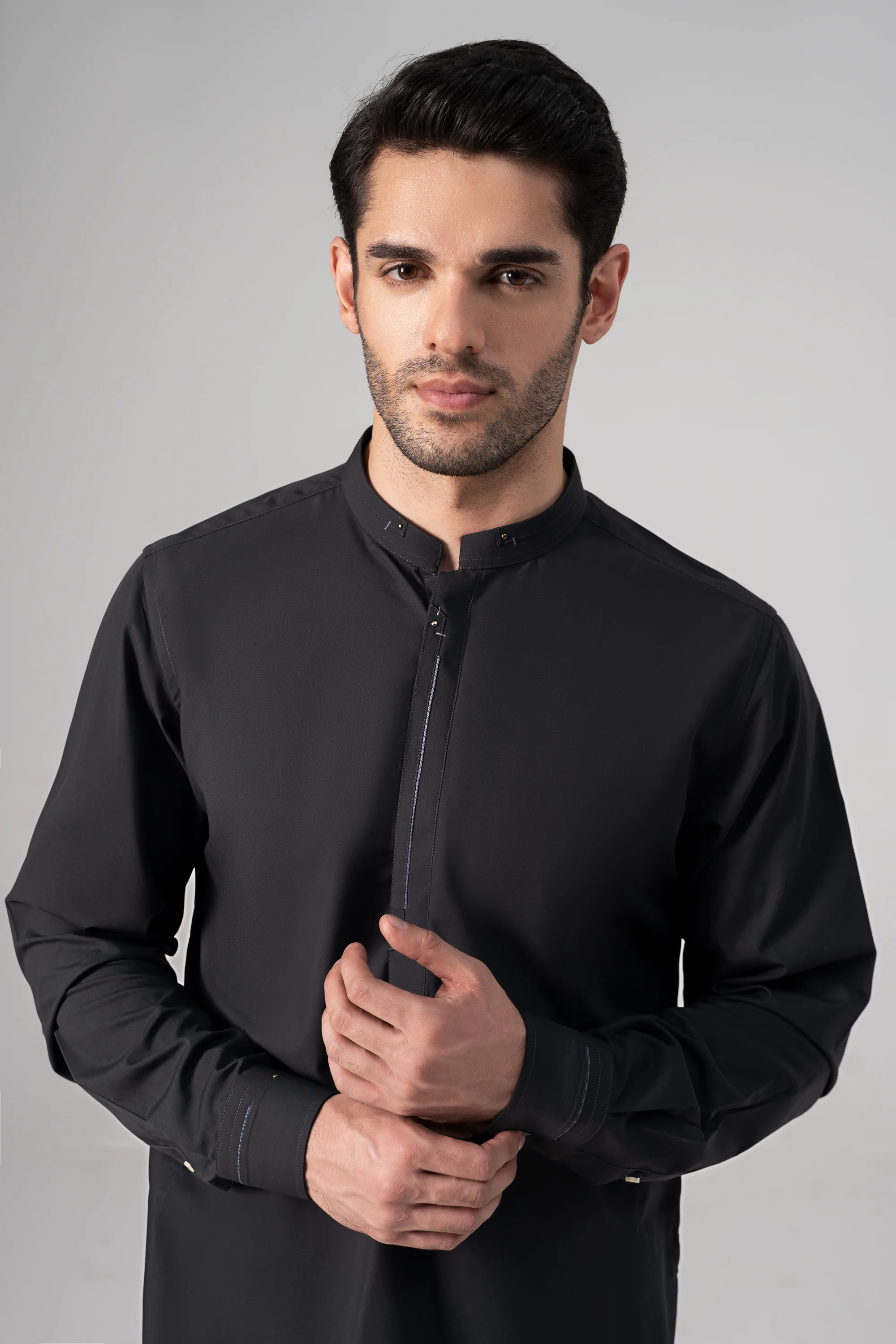 PREMIUM WASH & WEAR KURTA PAJAMA CHARCOAL GREY - Image 5