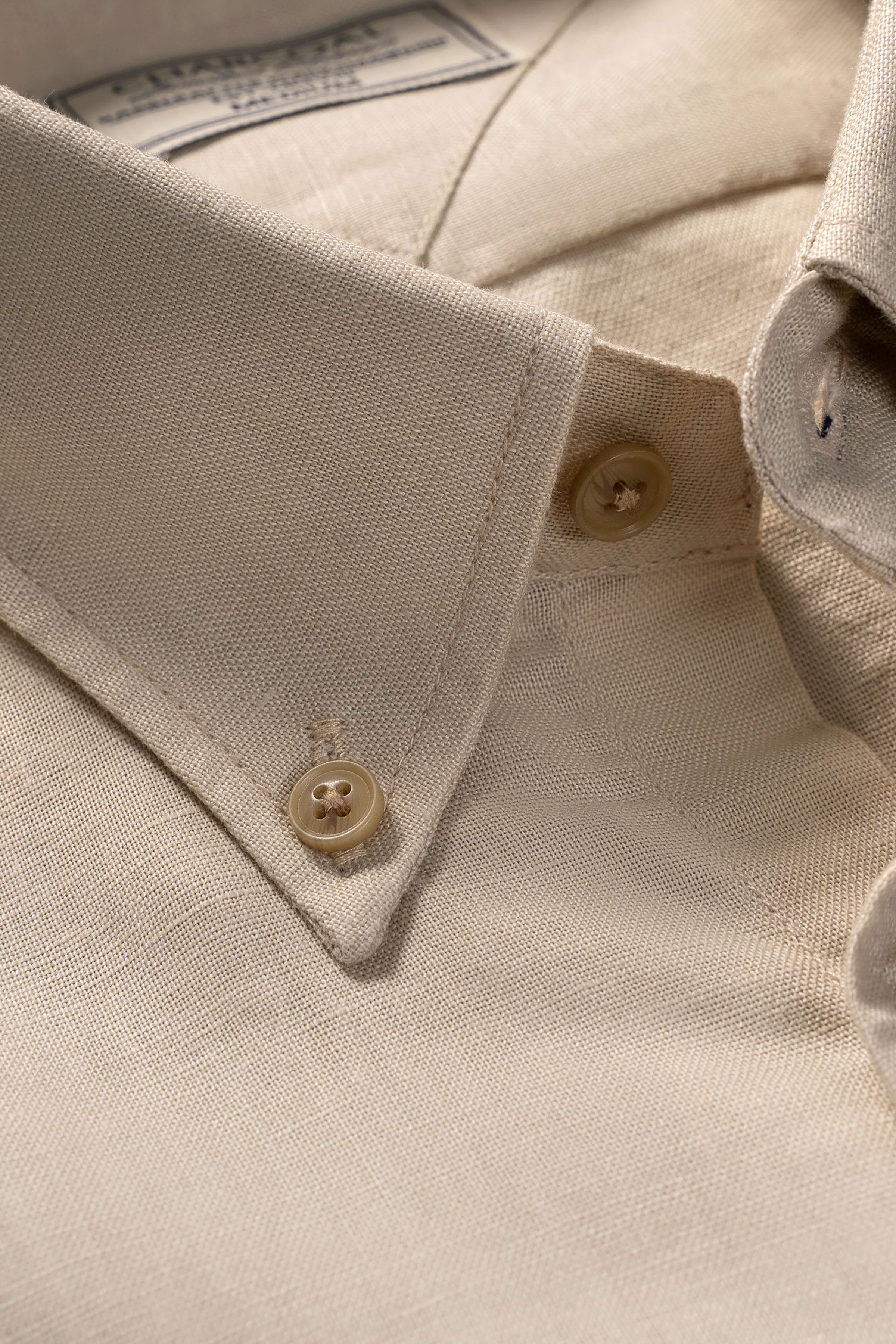 LIMITED EDITION LINEN FABRIC SHIRT LIGHT KHAKI - Image 2