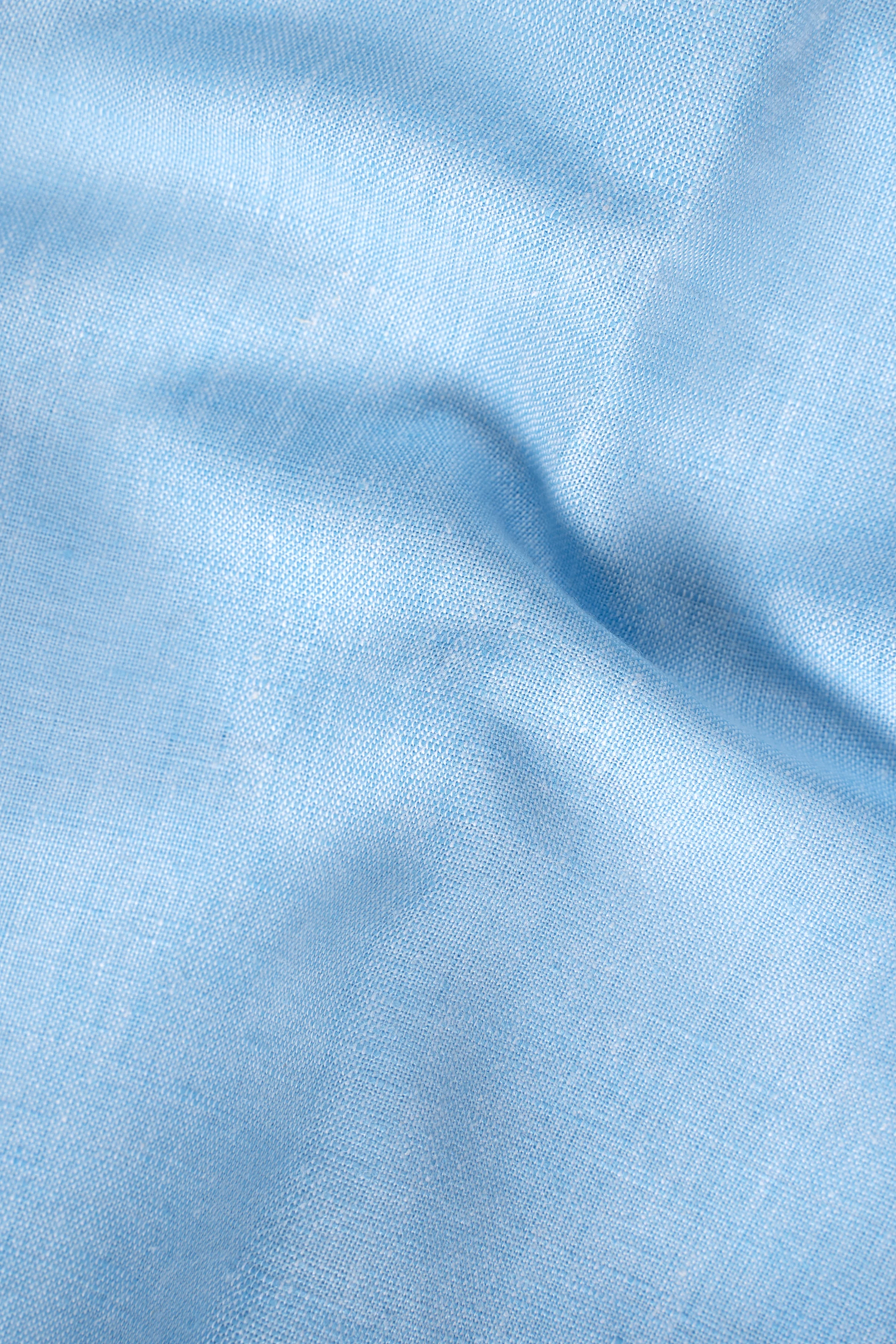 LIMITED EDITION LINEN FABRIC SHIRT SKY BLUE - Image 3