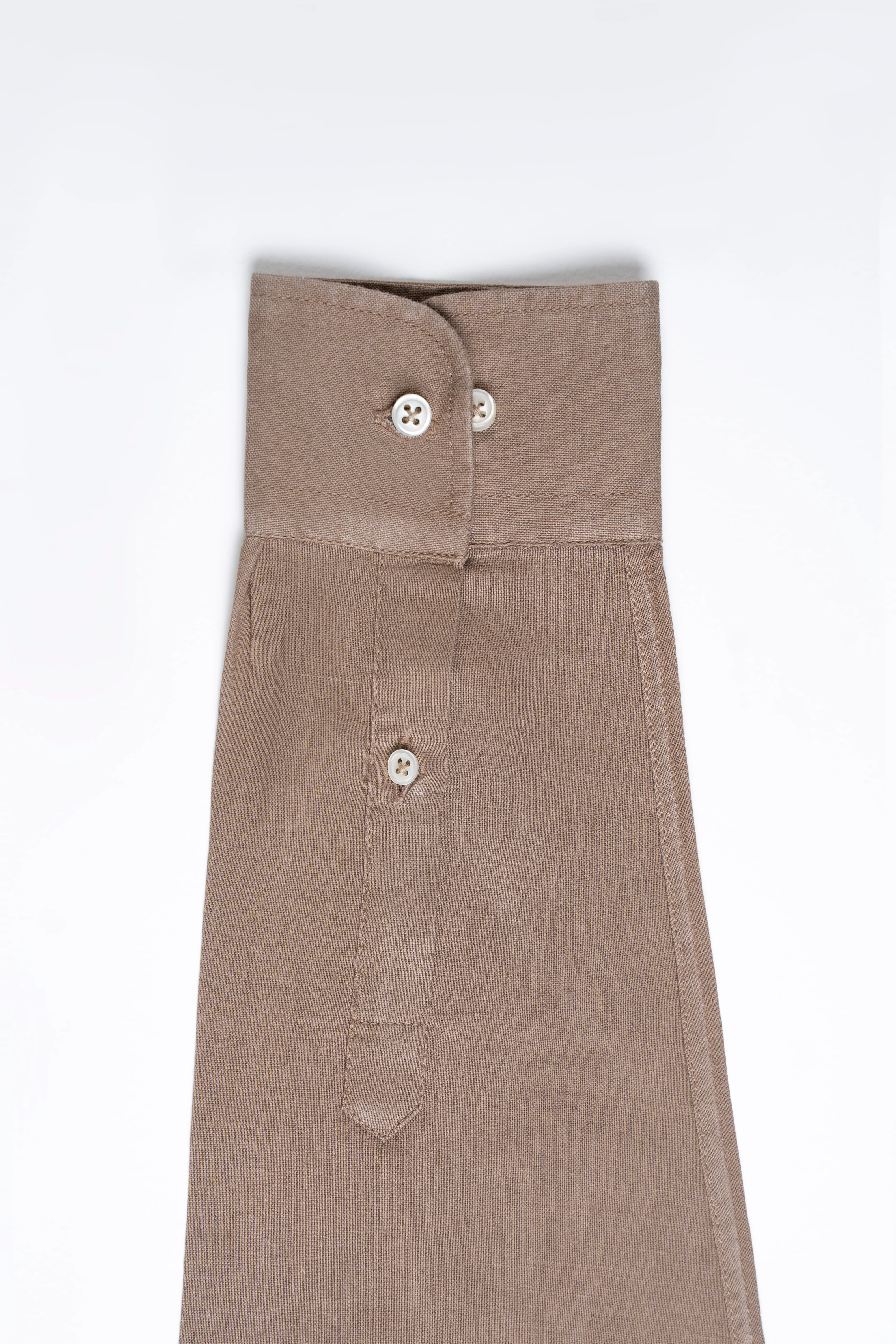 LINEN SMART SHIRT KHAKI - Image 4