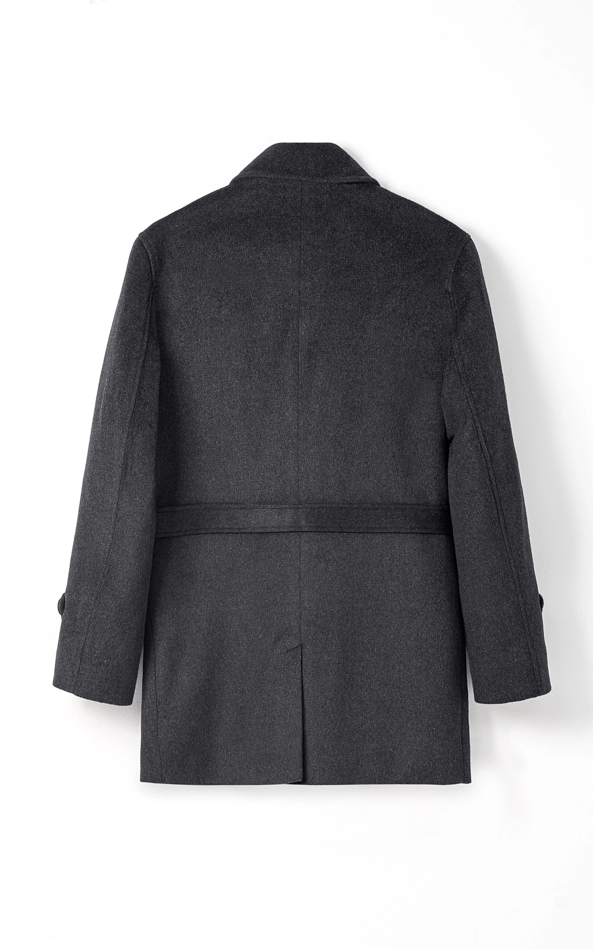 BUTTON FRONT LONG COAT CHARCOAL - Image 3