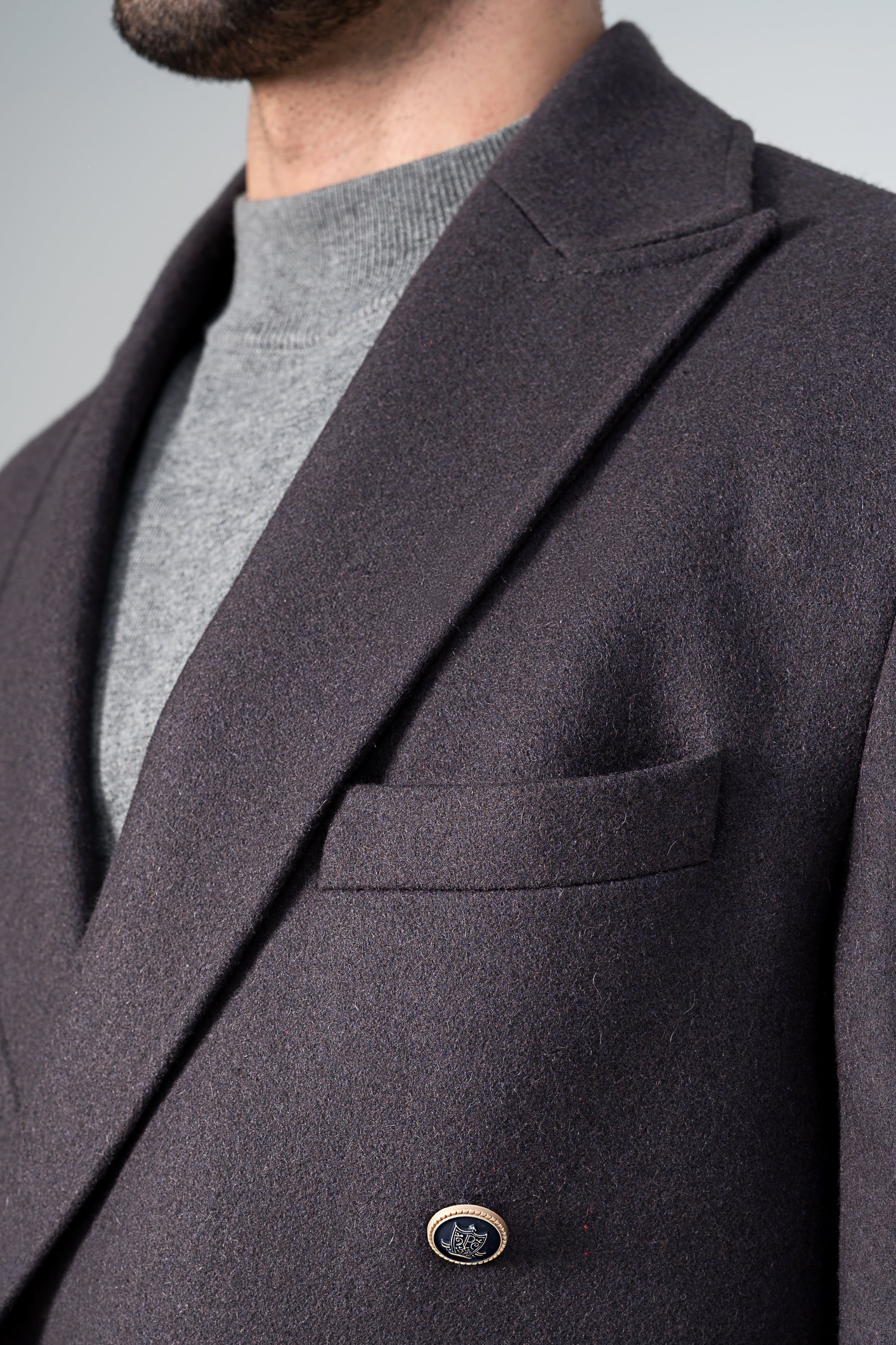 WOOLEN LONG COAT GRAPHITE - Image 2