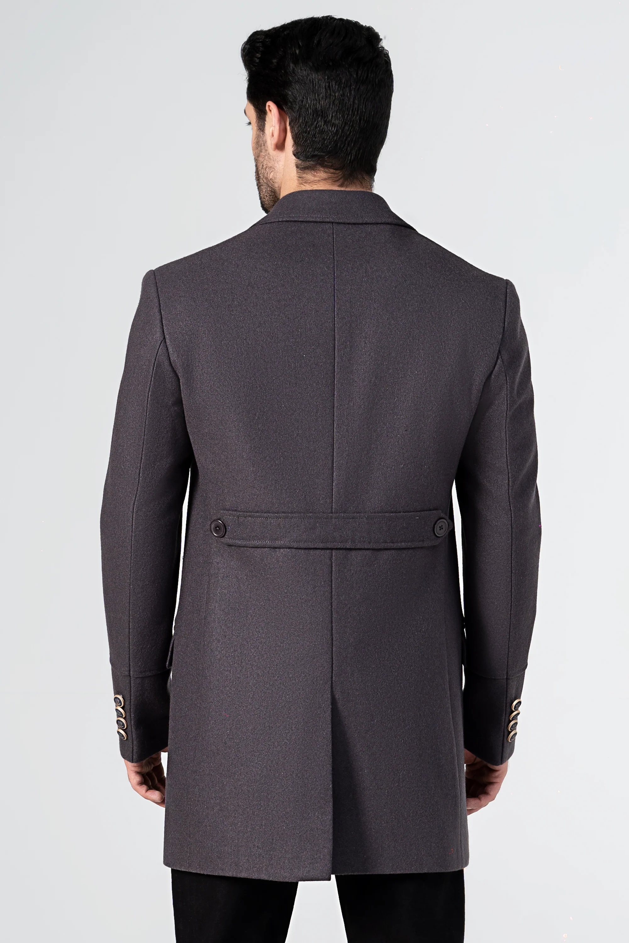 WOOLEN LONG COAT GRAPHITE - Image 4