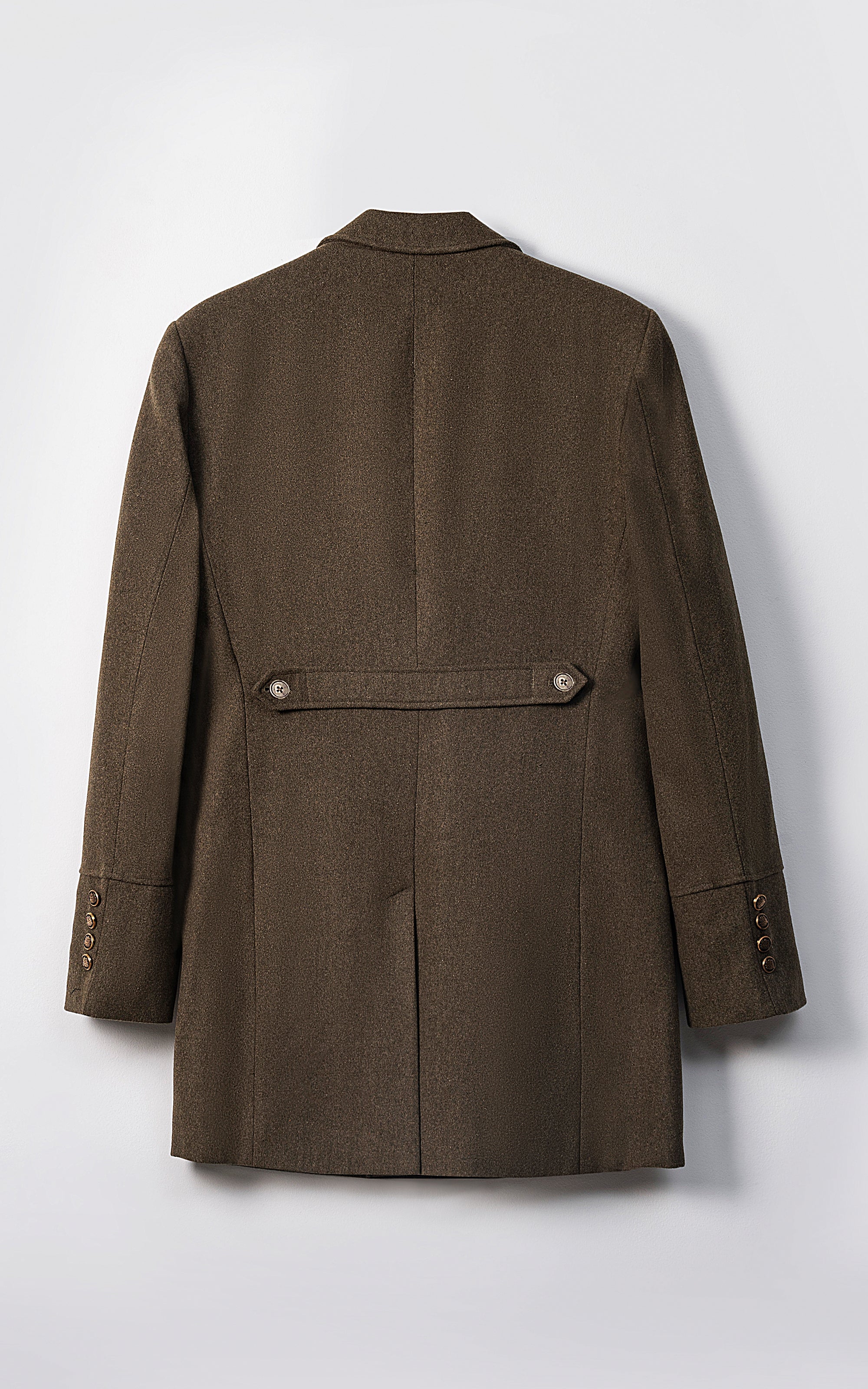 DOUBLE BREASTED LONG COAT OLIVE - Image 3