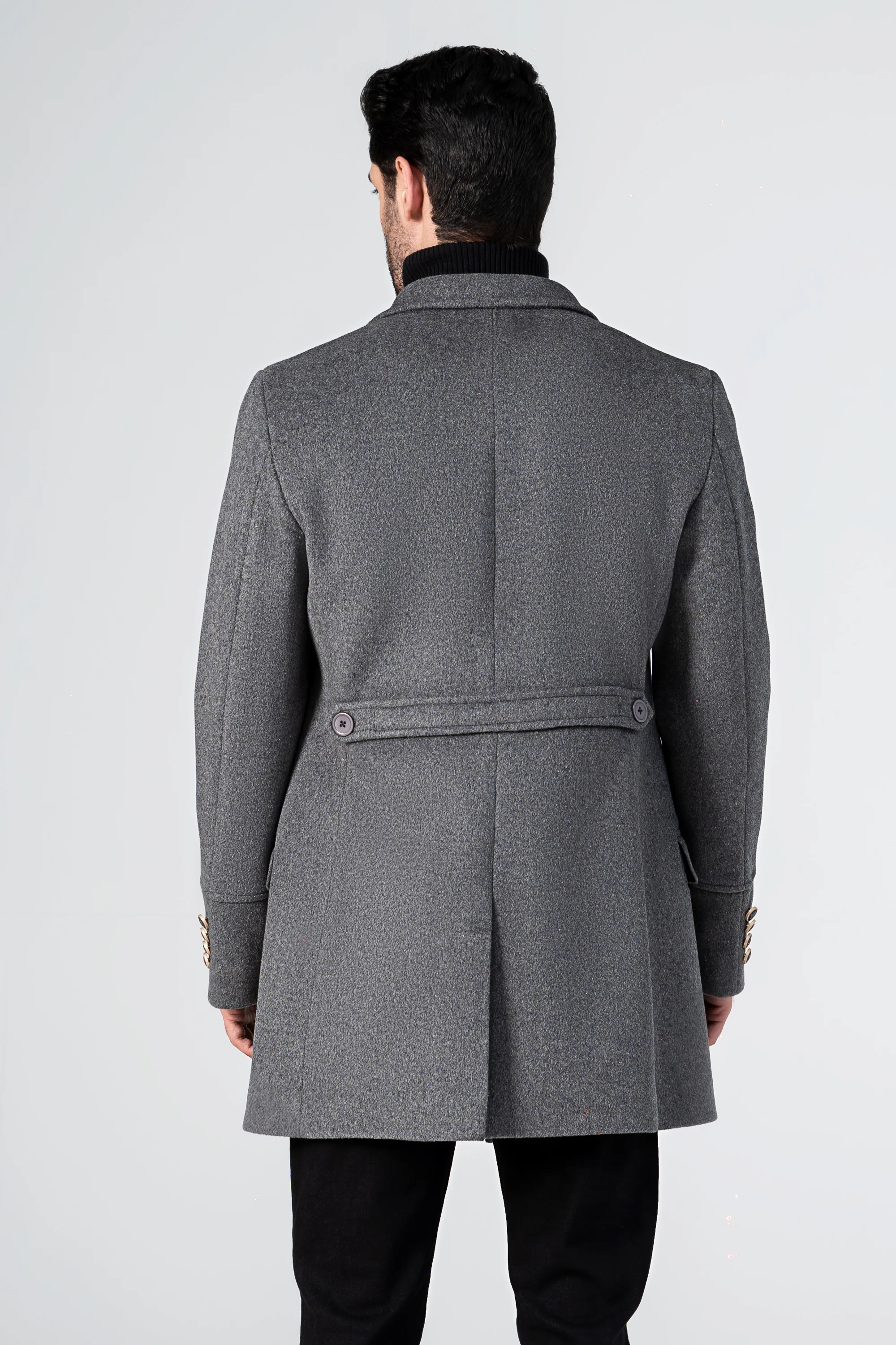WOOLEN LONG COAT SMOKE GREY - Image 4