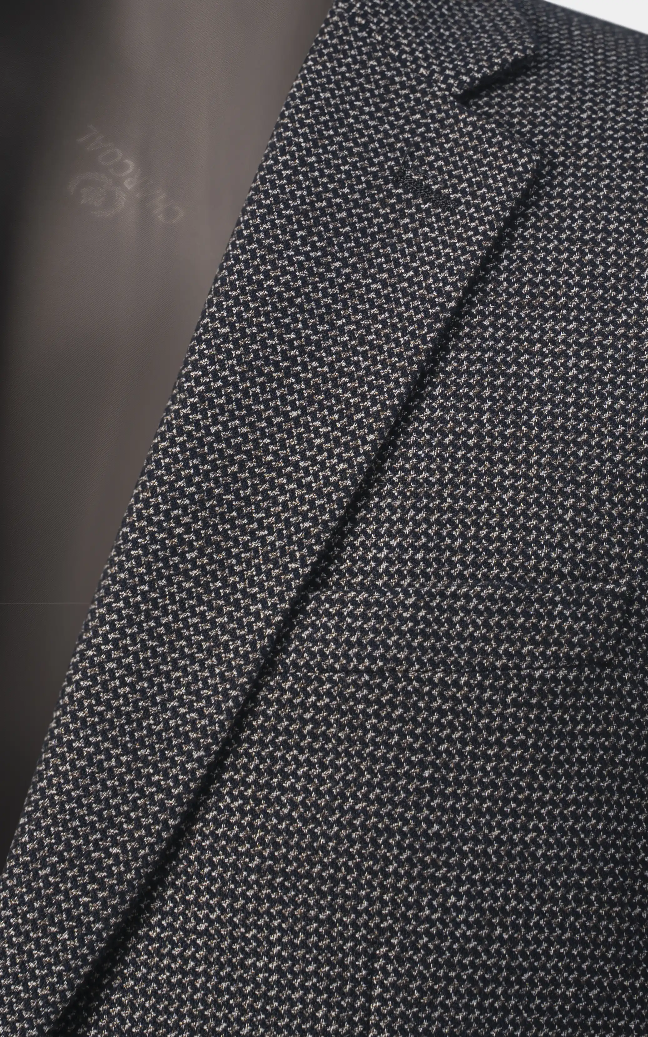 Men’s Textured Blazer with Elbow Patches Brown Black - Image 2