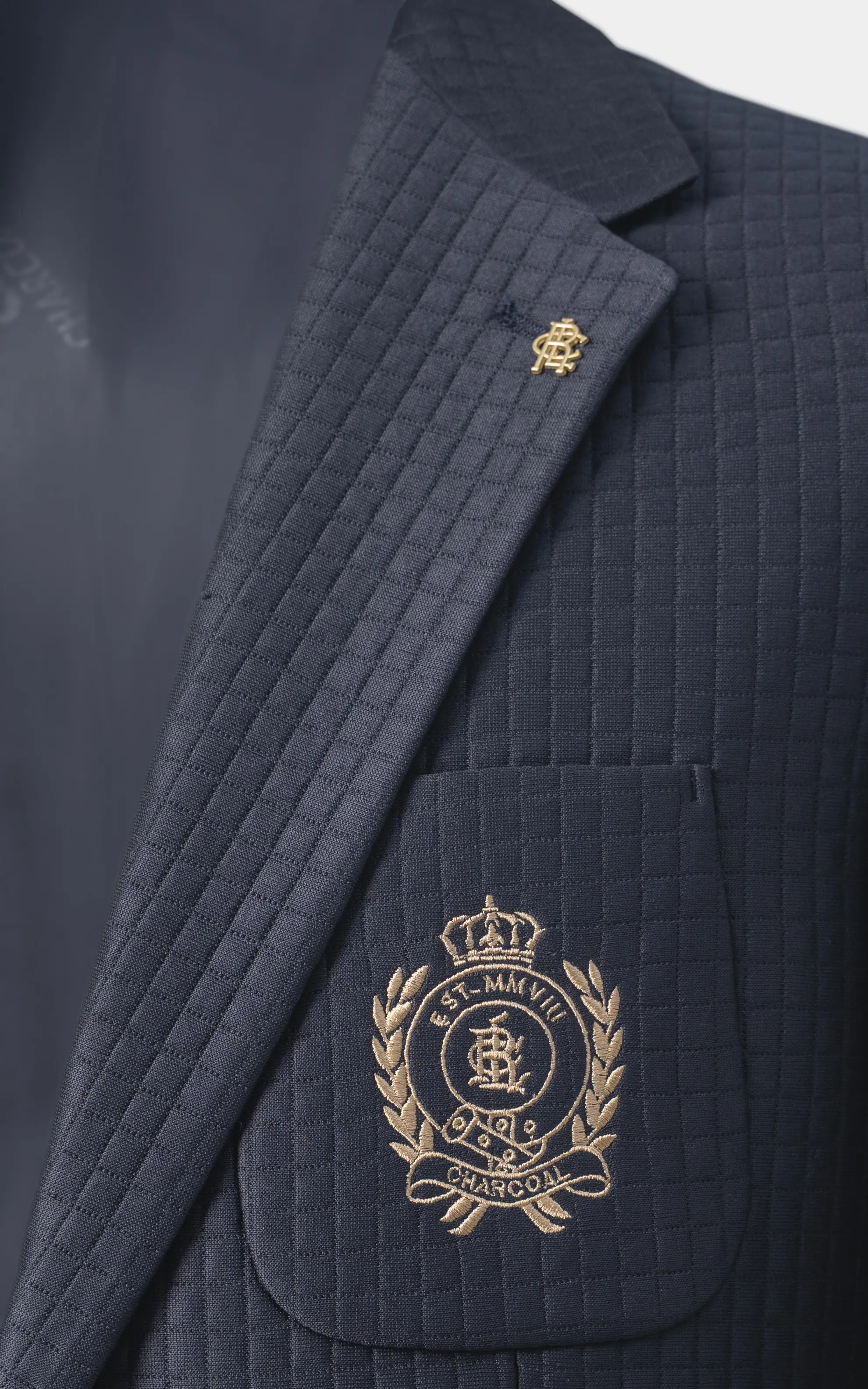 Men's Textured Casual Coat Navy - Image 2