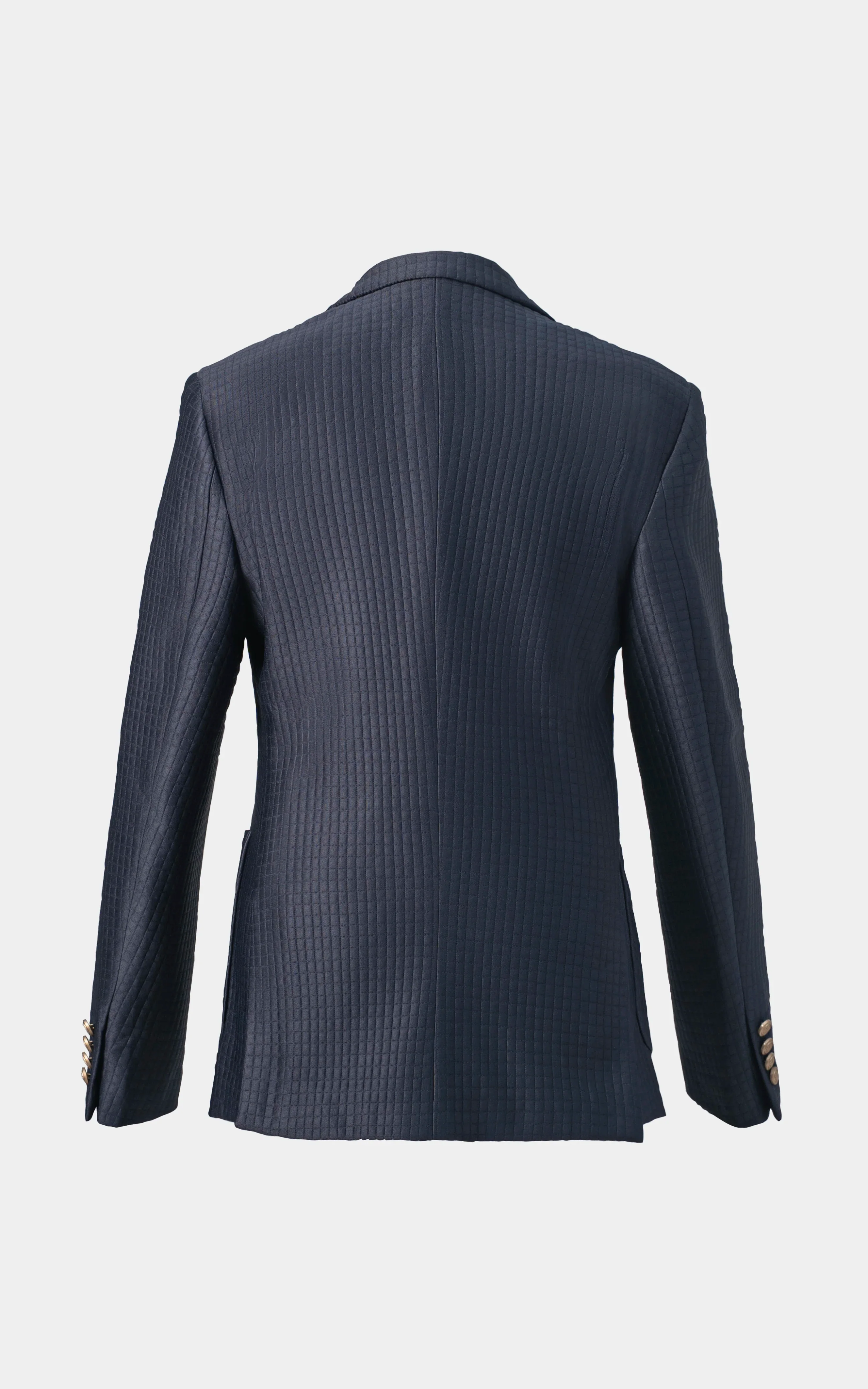 Men's Textured Casual Coat Navy - Image 4