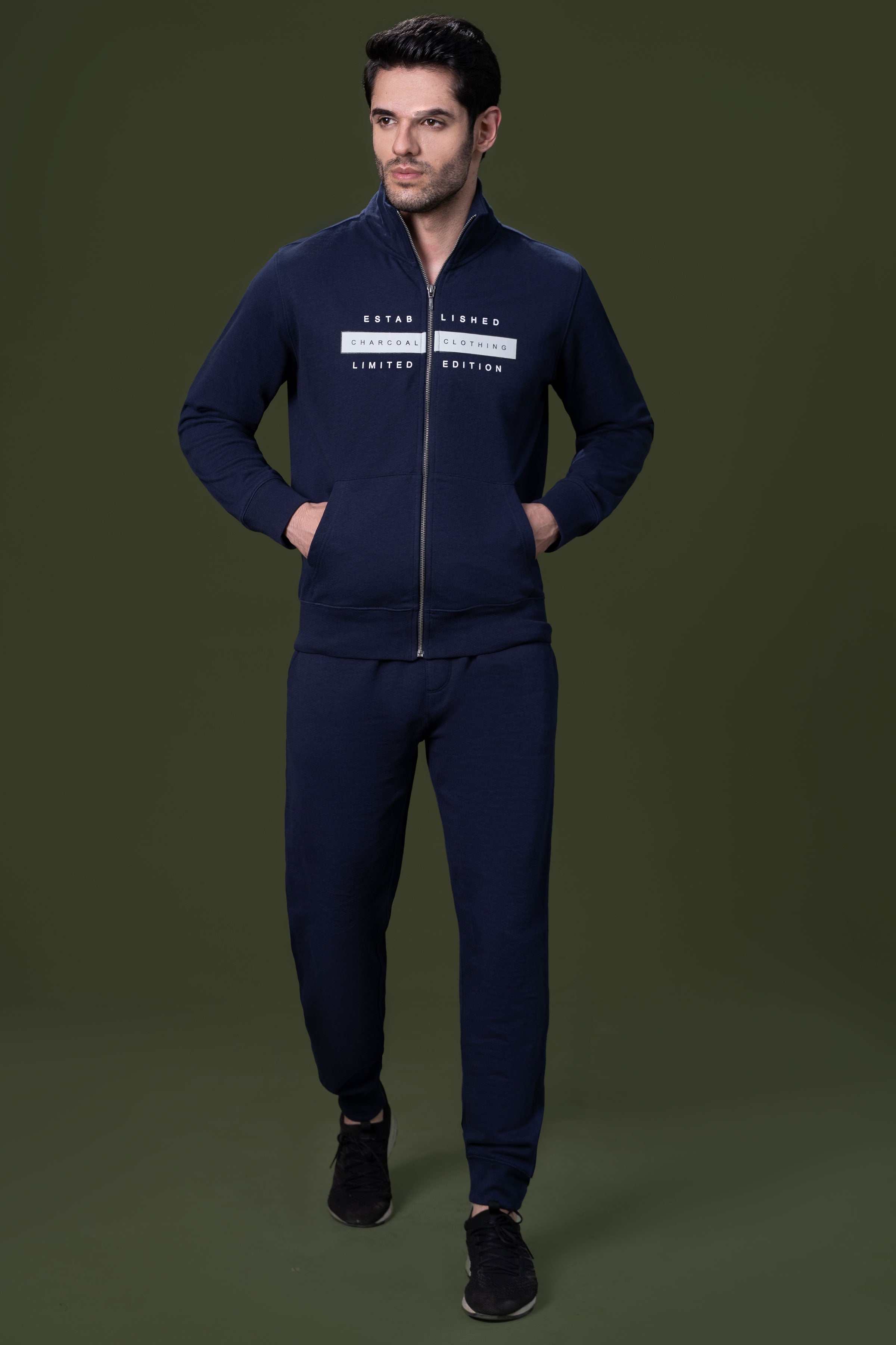 MOCK NECK JACKET NAVY - Image 2