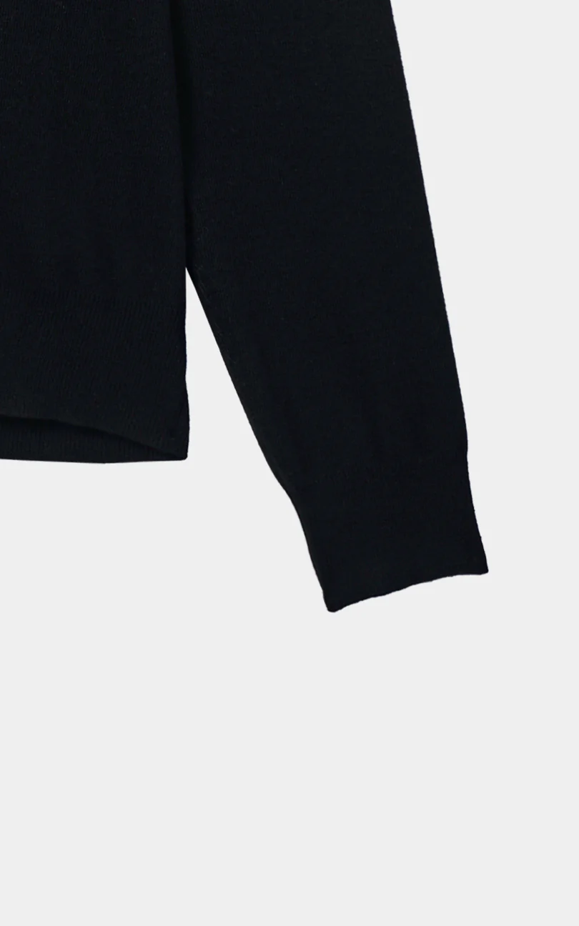 Mock Neck Sweater half zip Black - Image 3