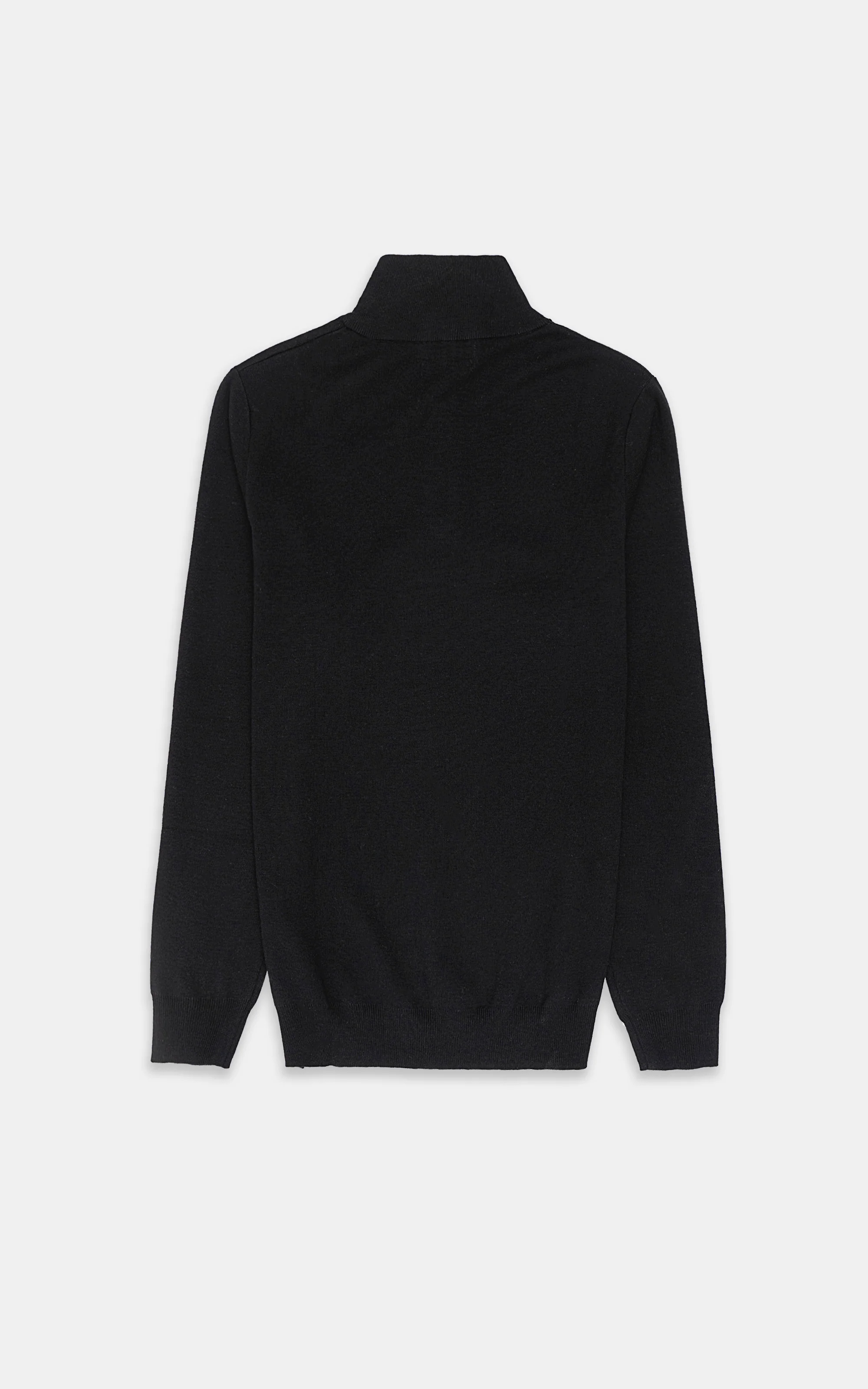 MOCK NECK ZIPPER SWEATER BLACK - Image 3