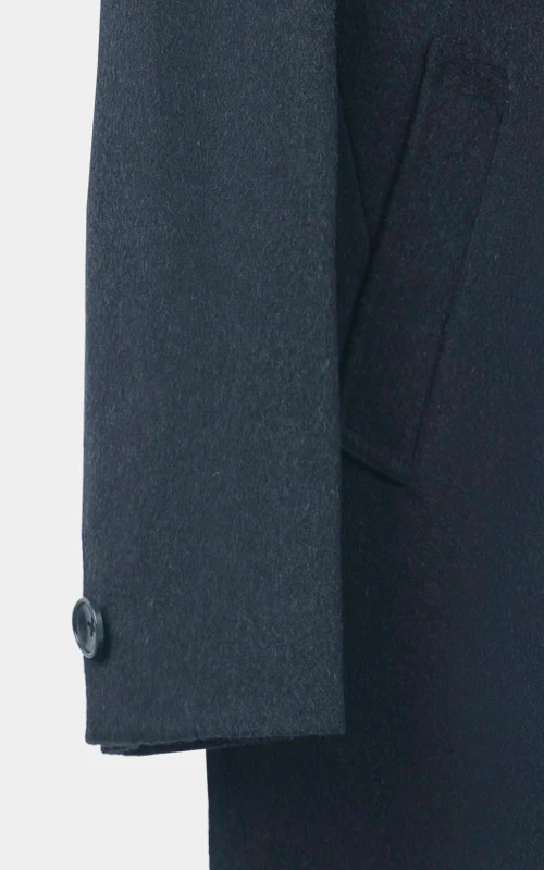 NOTCH LAPEL SMART FIT LONG COAT BLACK - Image 3