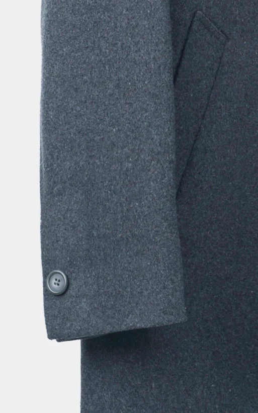 NOTCH LAPEL SMART FIT LONG COAT CHARCOAL - Image 3