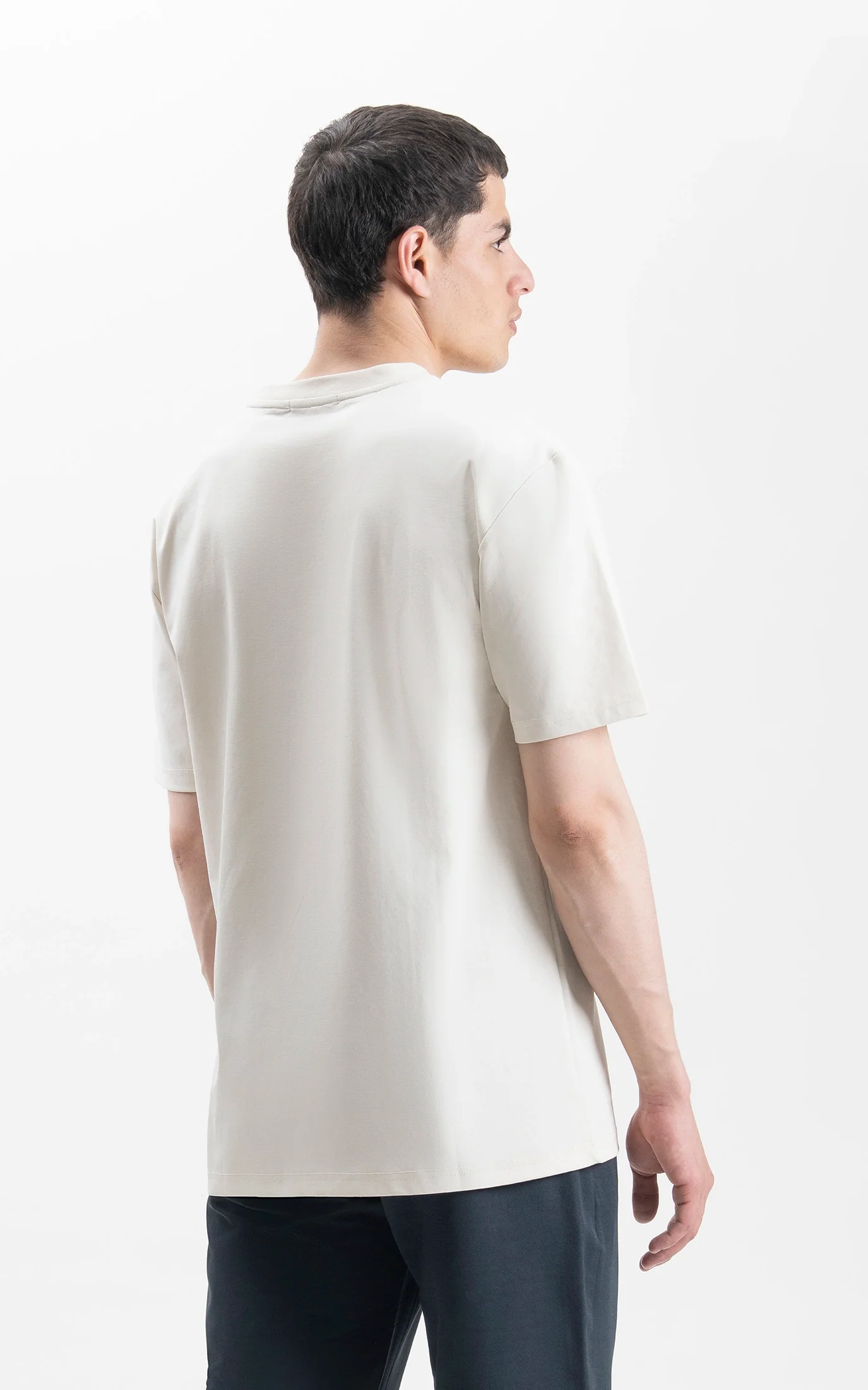 OVERSIZE FIT CREW NECK T-SHIRT BEIGE - Image 7