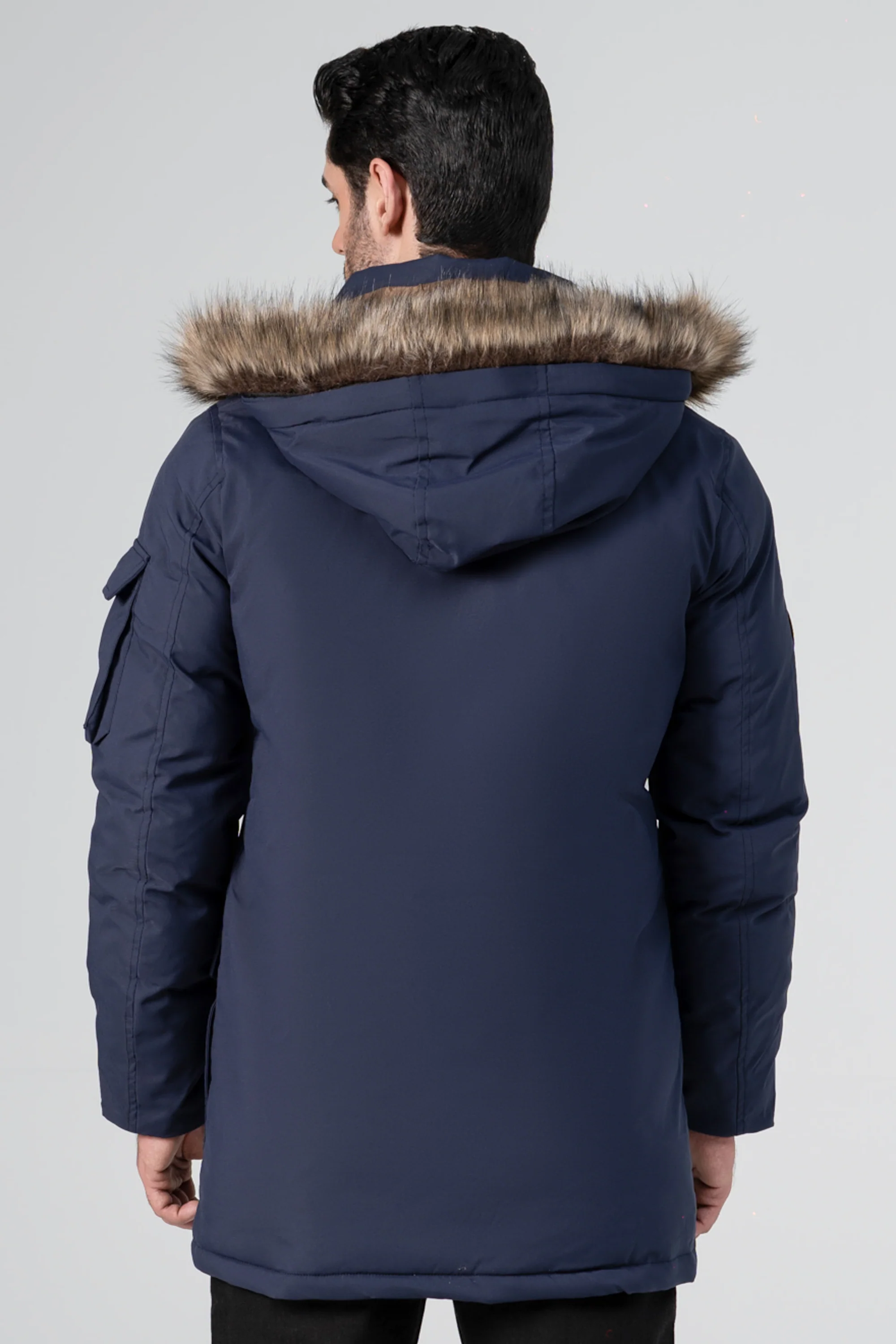 PARKA FAUX FUR JACKET NAVY - Image 3