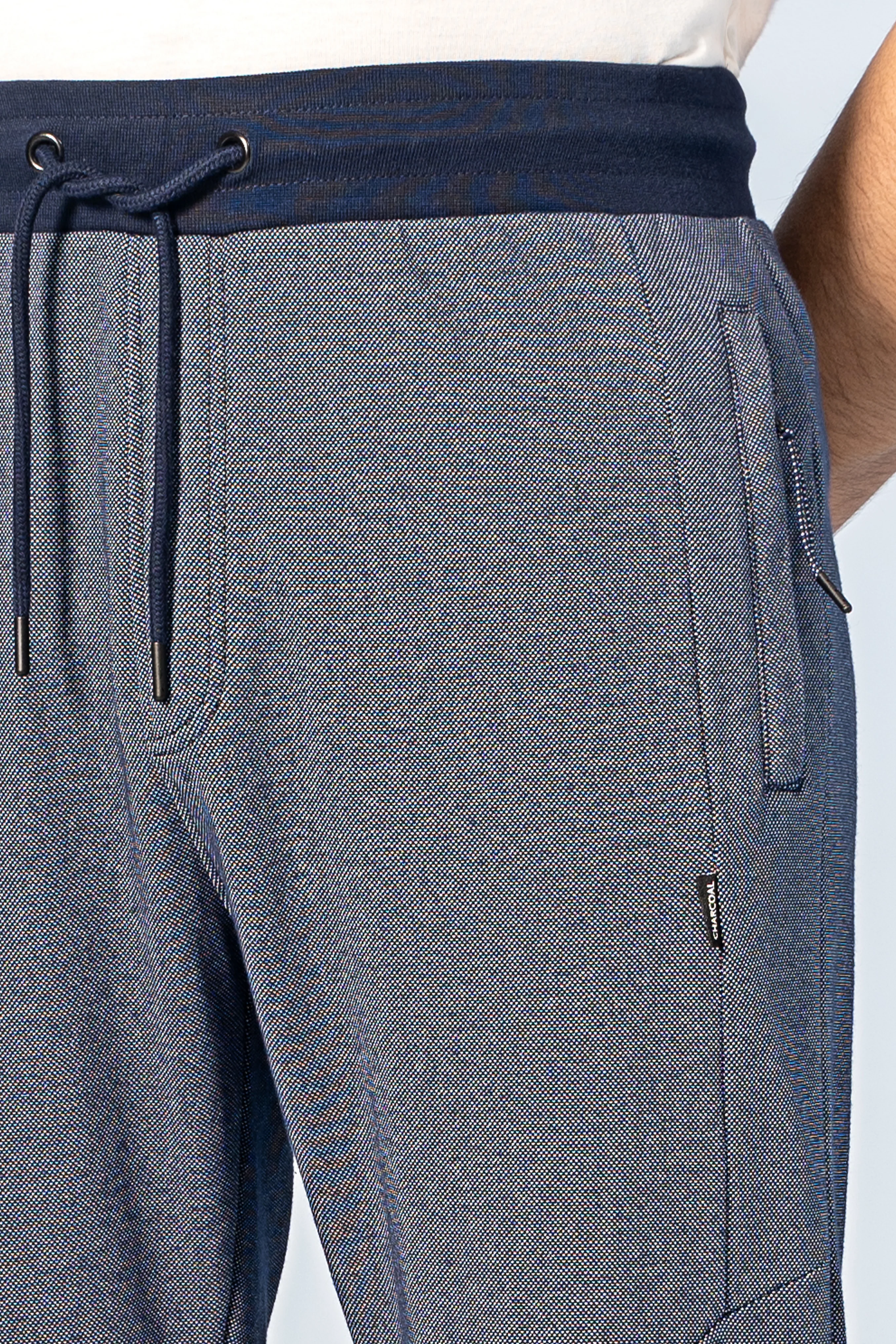 PIQUE MELANGE JOGGER TROUSER INDIGO - Image 3