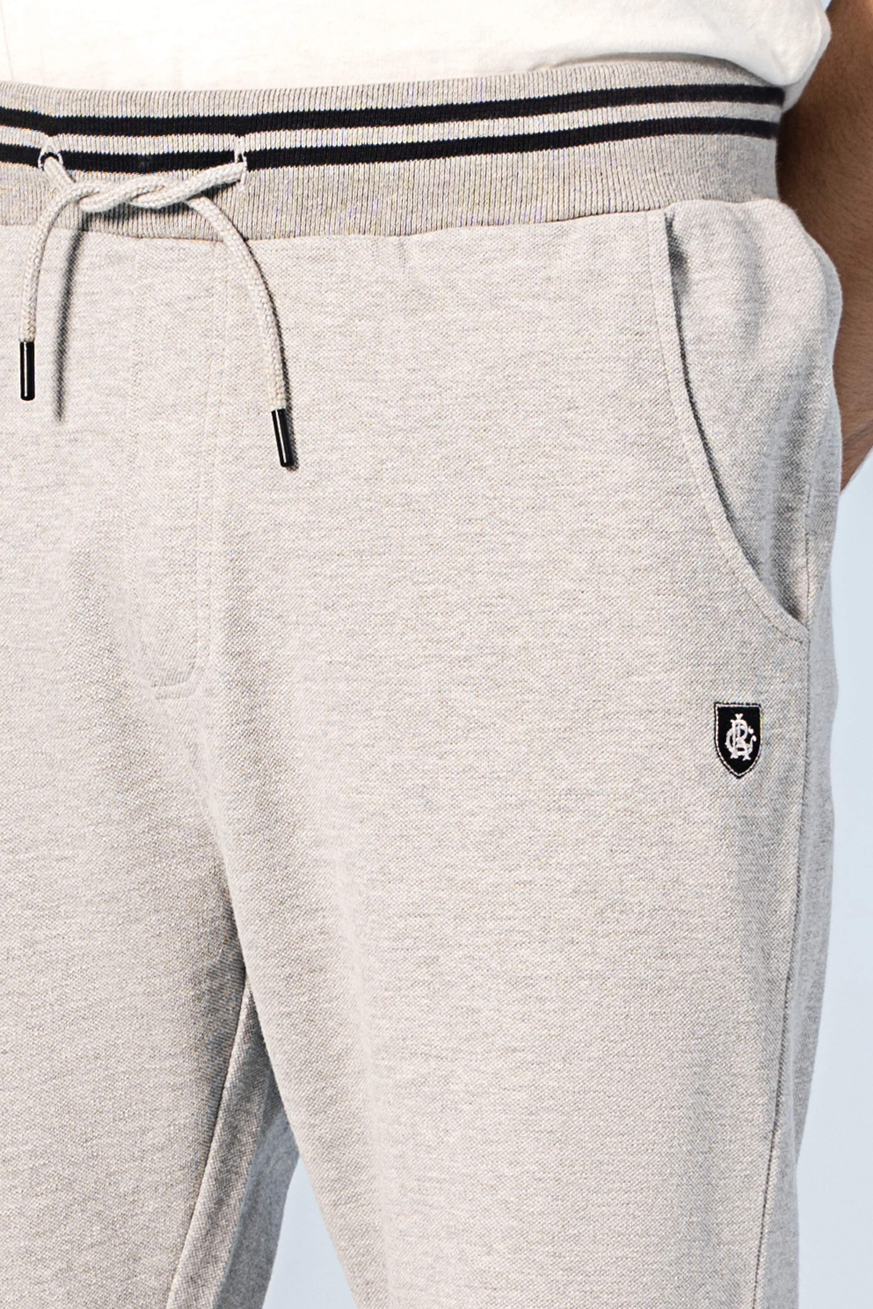 PIQUE TIPPING SHORTS GREY MELANGE - Image 3