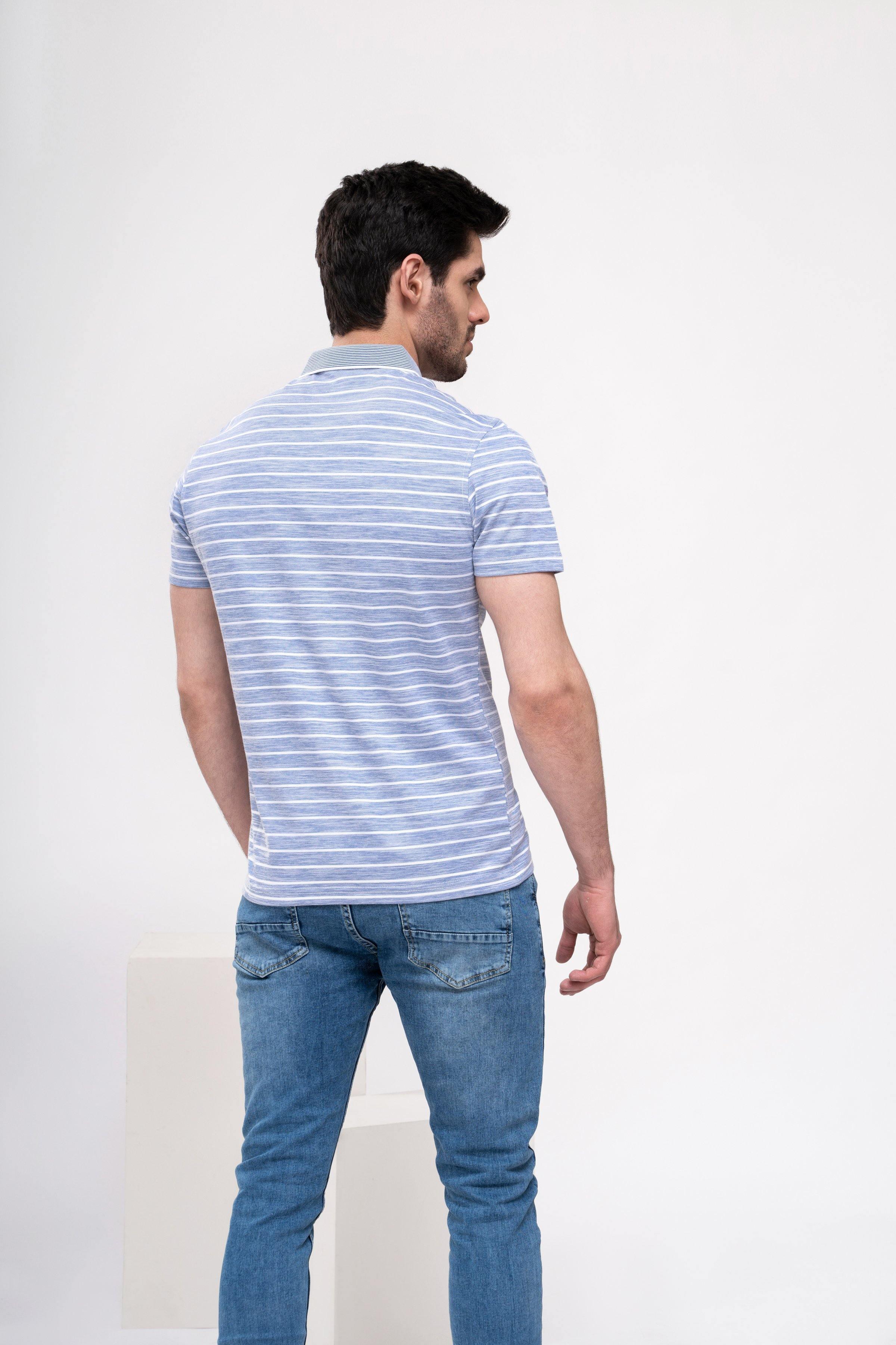 POLO SHIRT BLUE WHITE LINE - Image 4
