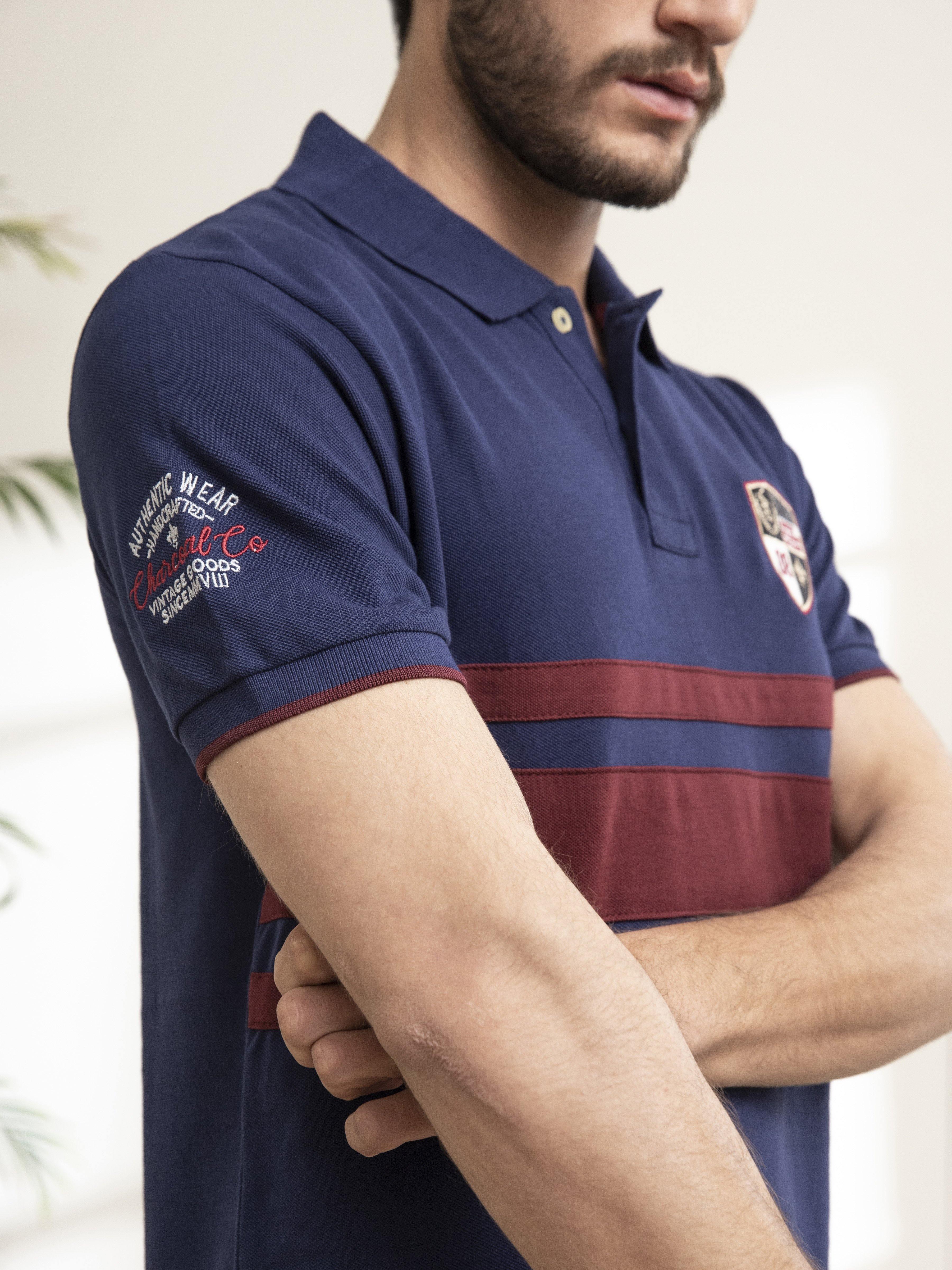 POLO SHIRT CHEST PANNEL NAVY - Image 4