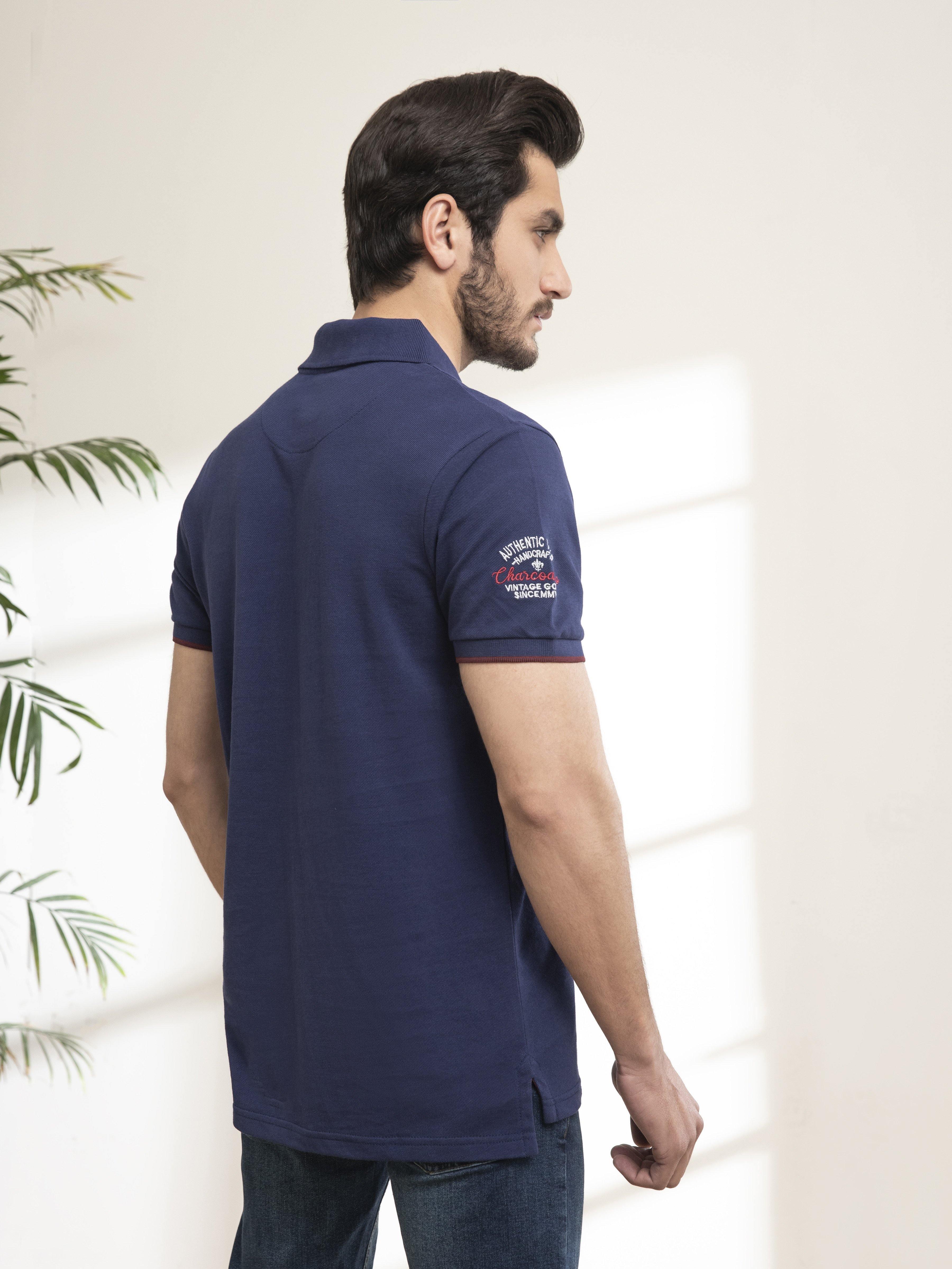 POLO SHIRT CHEST PANNEL NAVY - Image 5