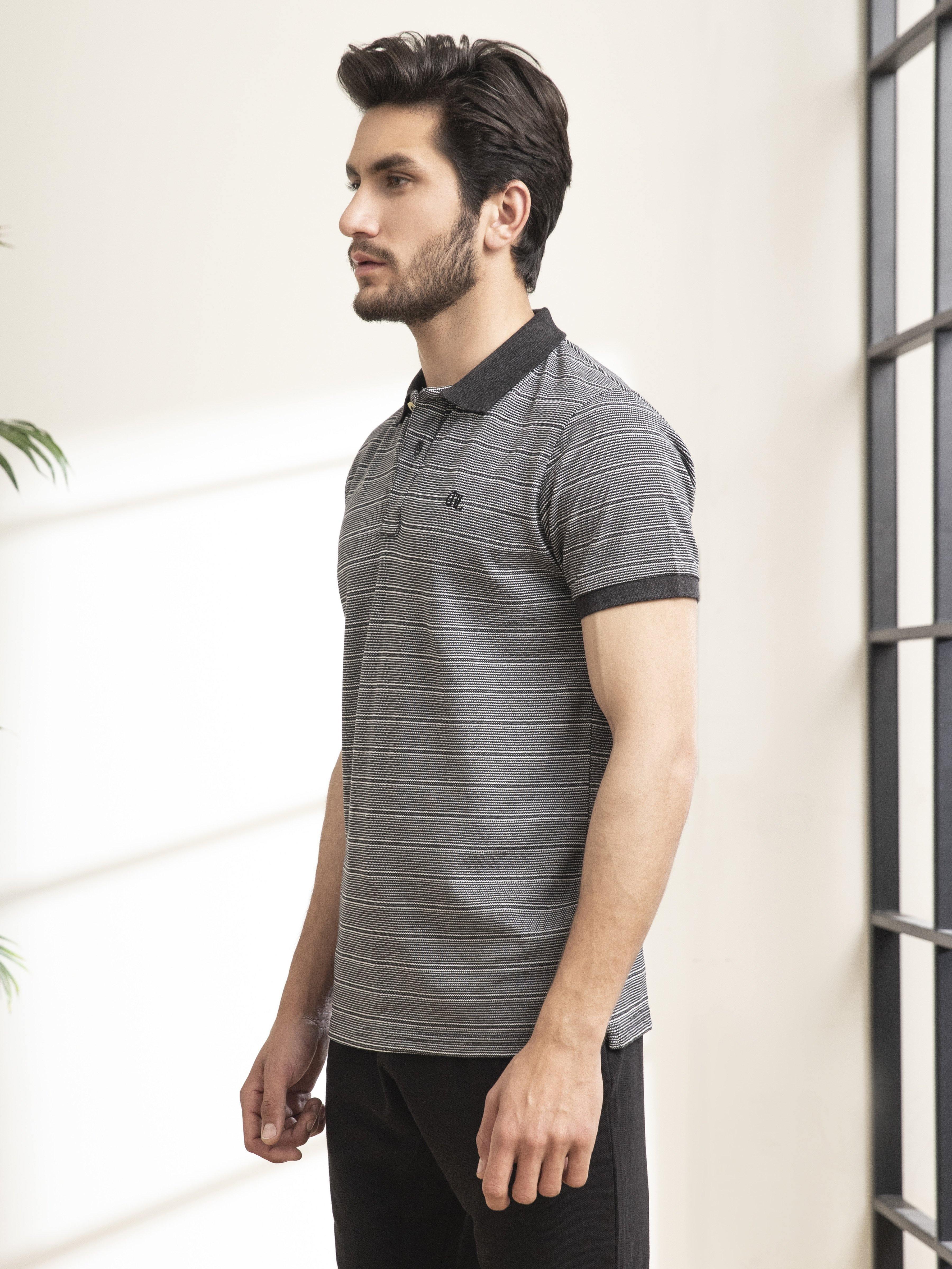 POLO SHIRT DOUBLE TONE BLACK WHITE - Image 3