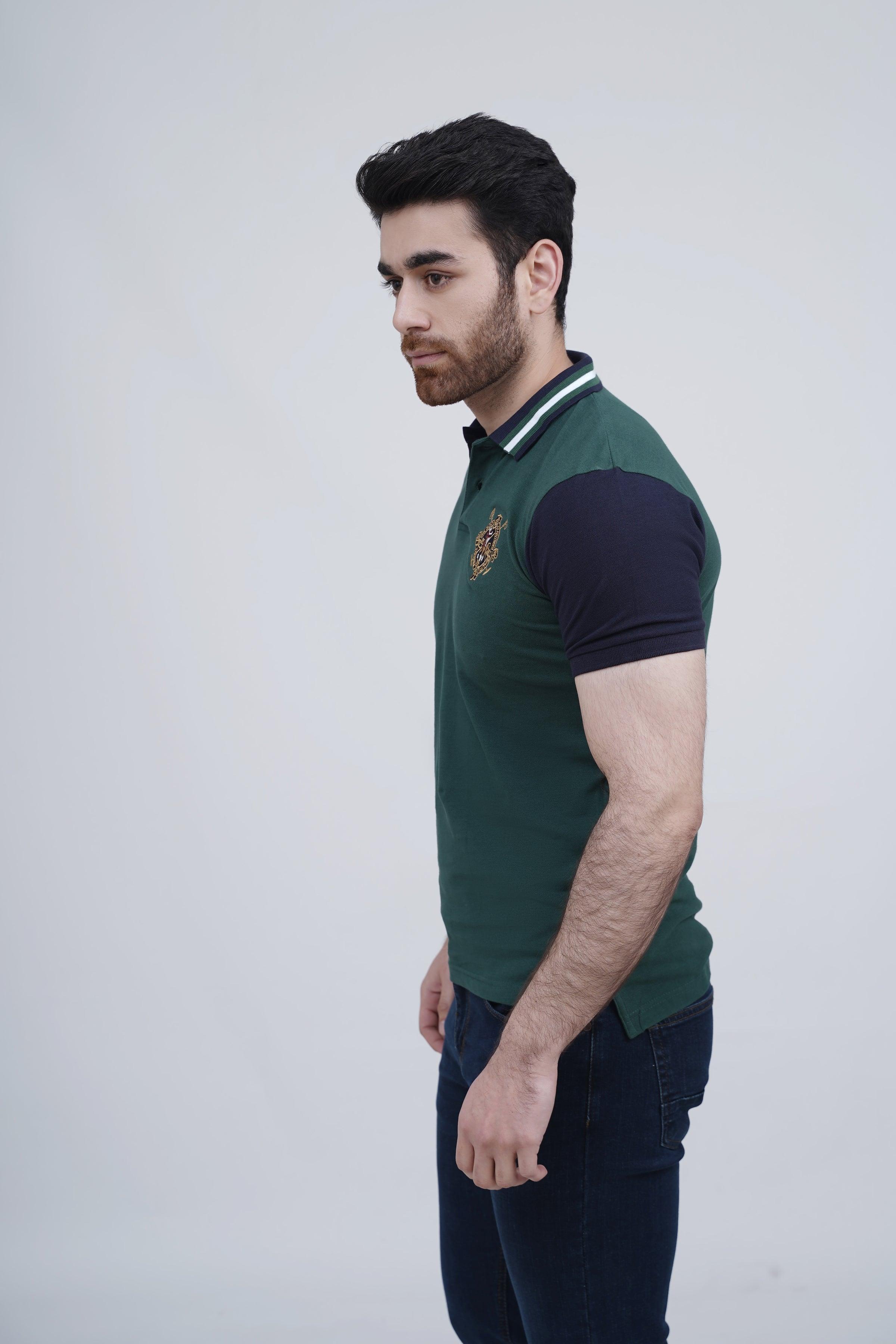POLO SHIRT GREEN NAVY - Image 3