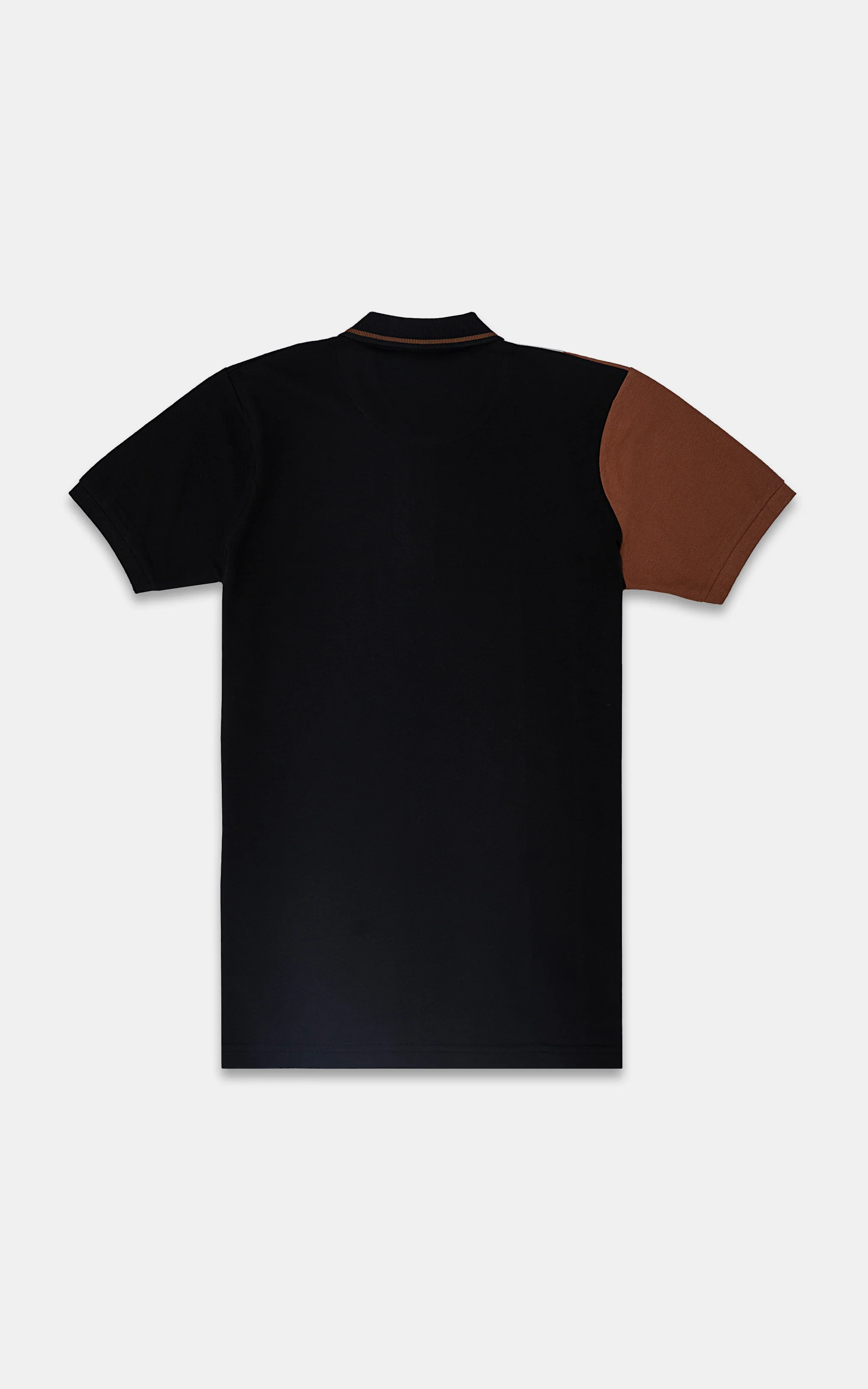 CUT AND SEW FASHION POLO BLACK - Image 3