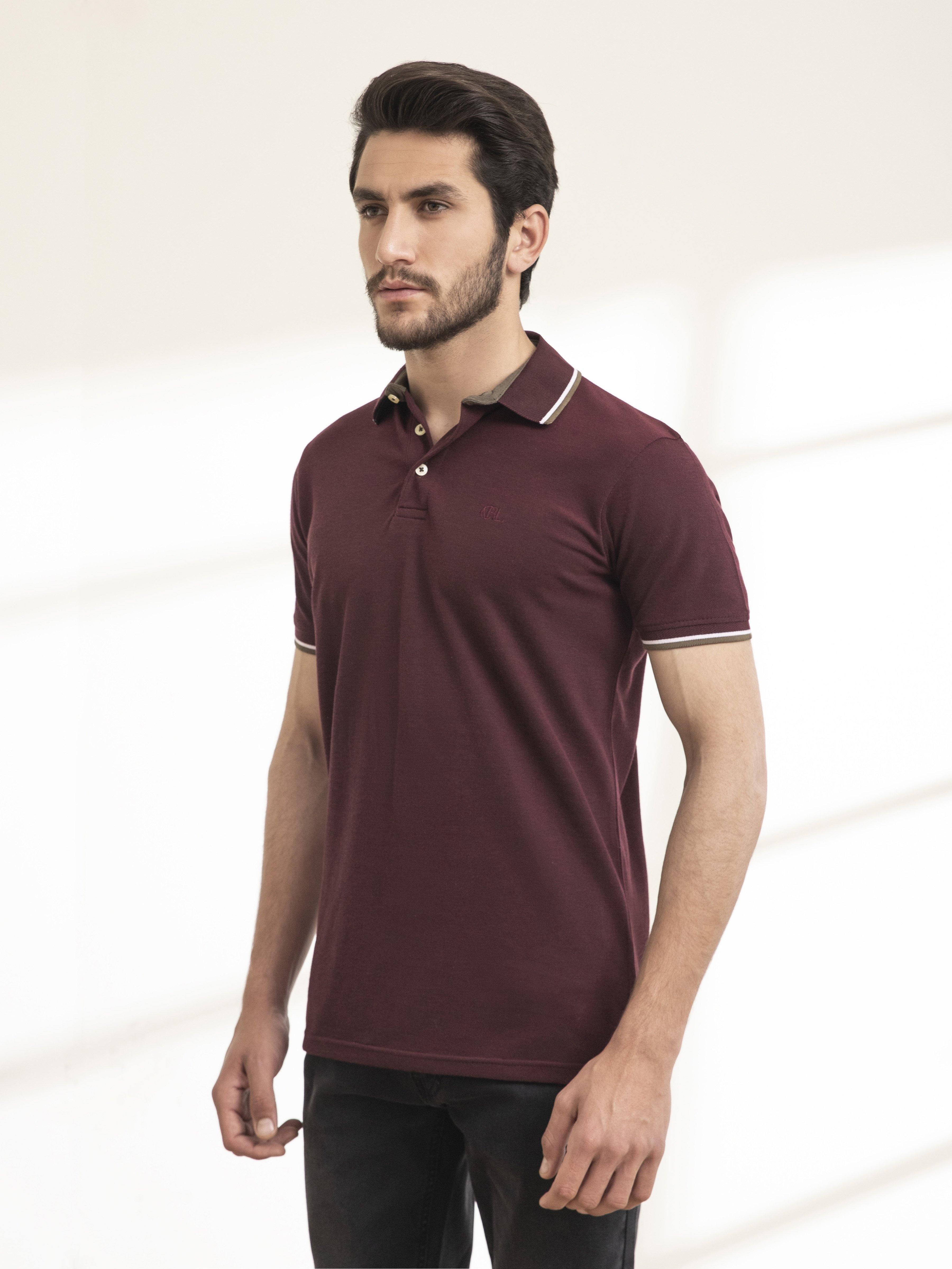 POLO SHIRT TIPPING MAROON - Image 2