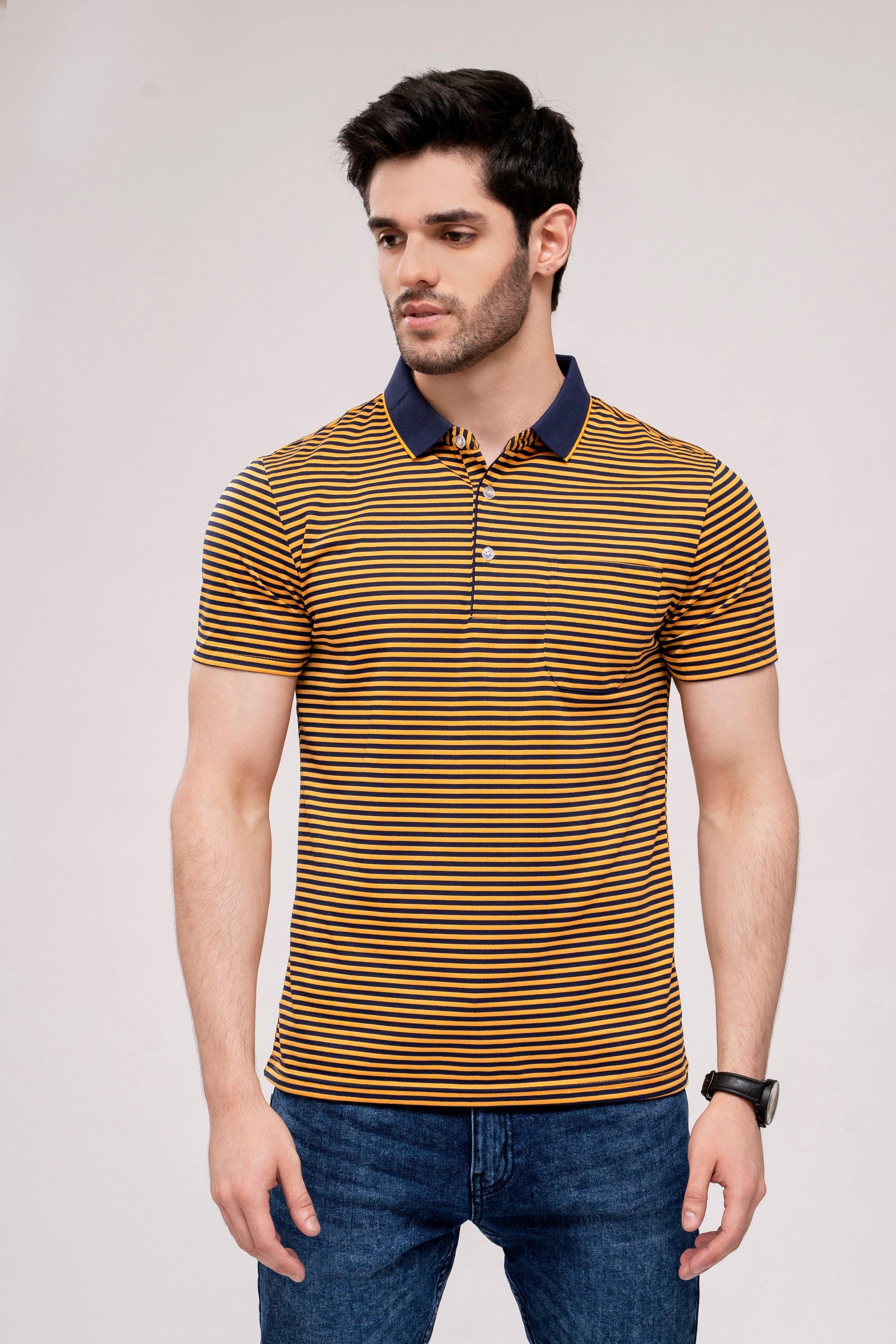 POLO SHIRT YELLOW BLUE - Image 2