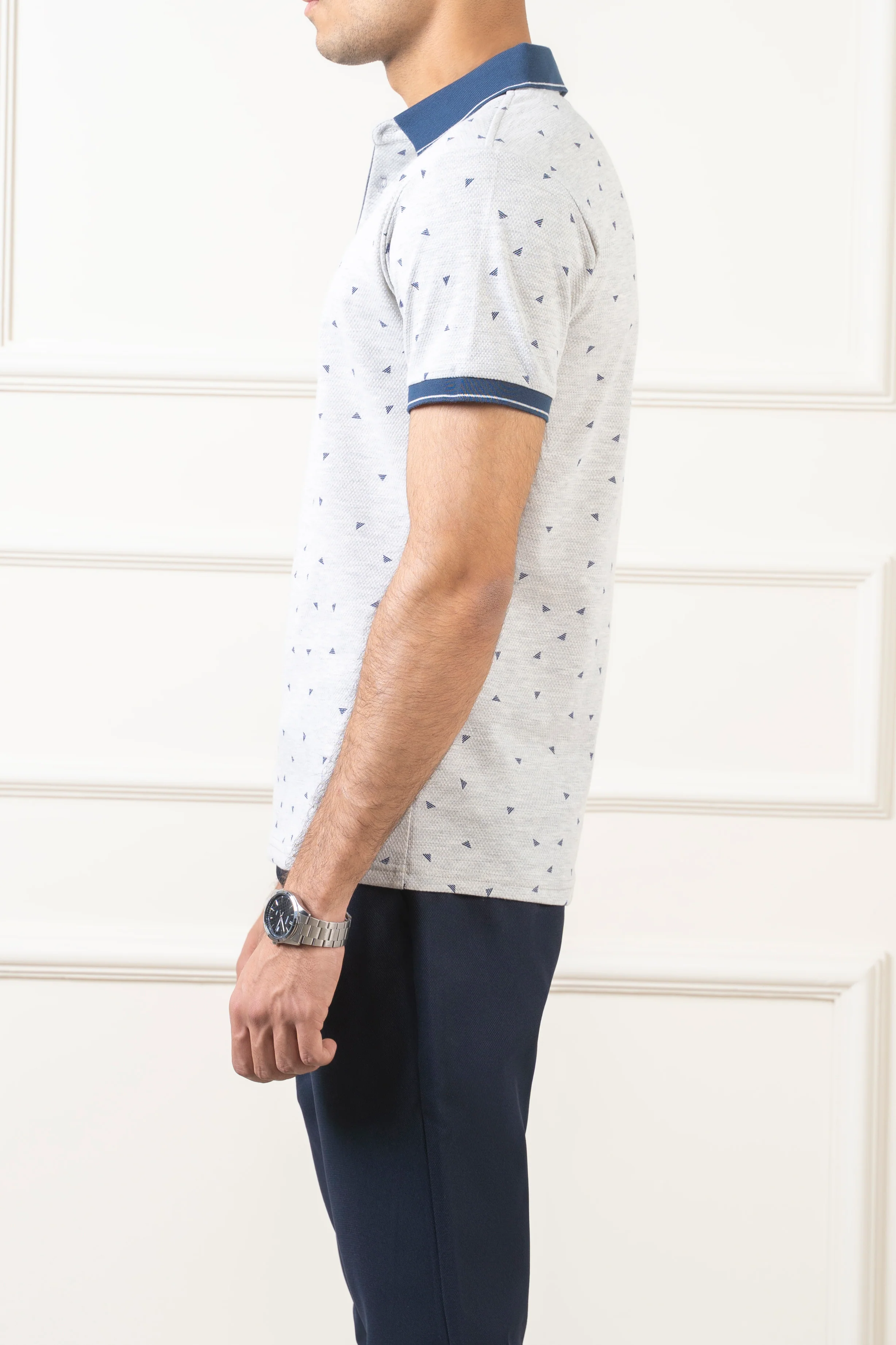 POLO TIPPING COLLAR LIGHT GREY - Image 3