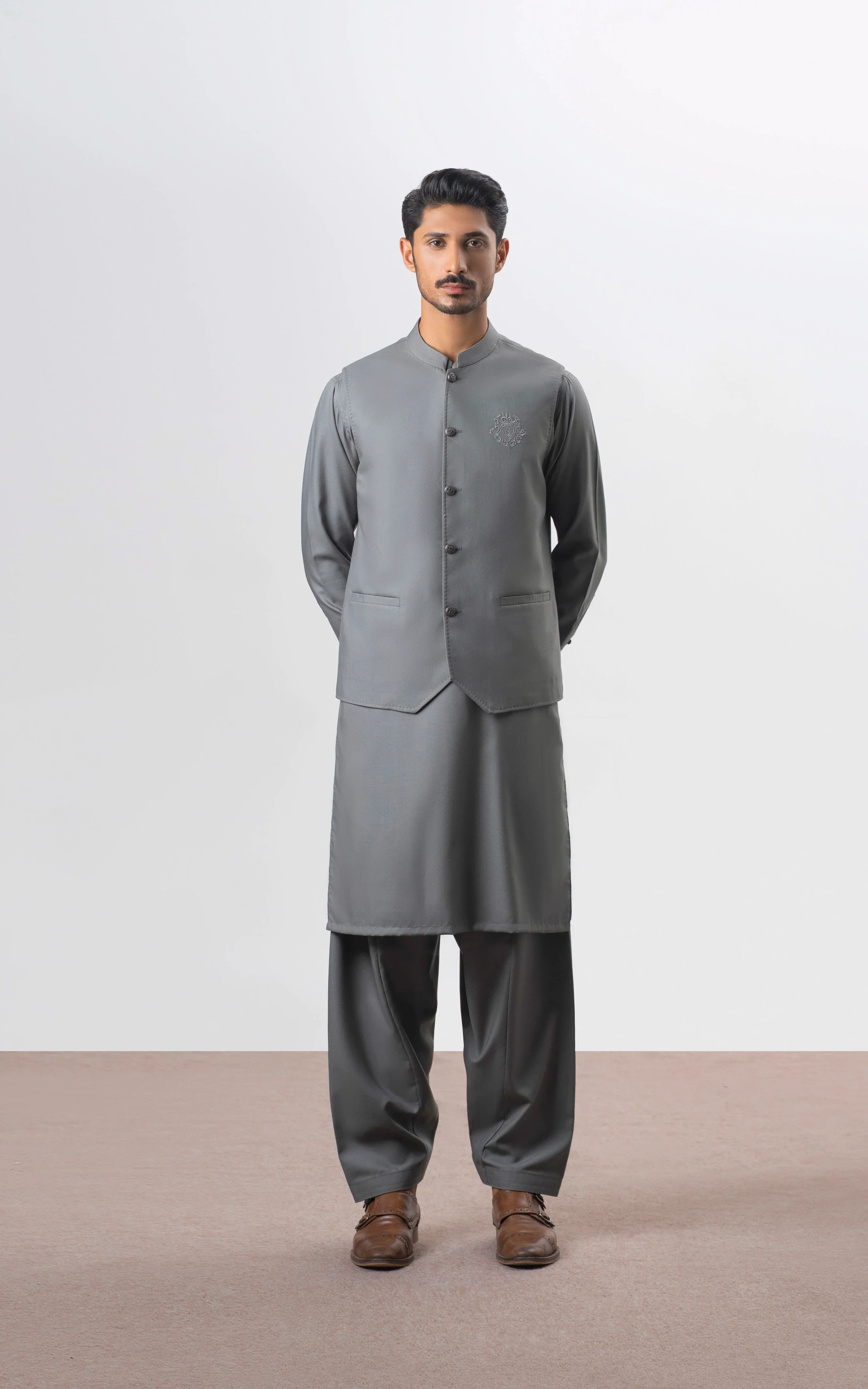 PREMIUM BLENDED WAISTCOAT | EXECUTIVE COLLECTION LIGHT GREY - Image 2