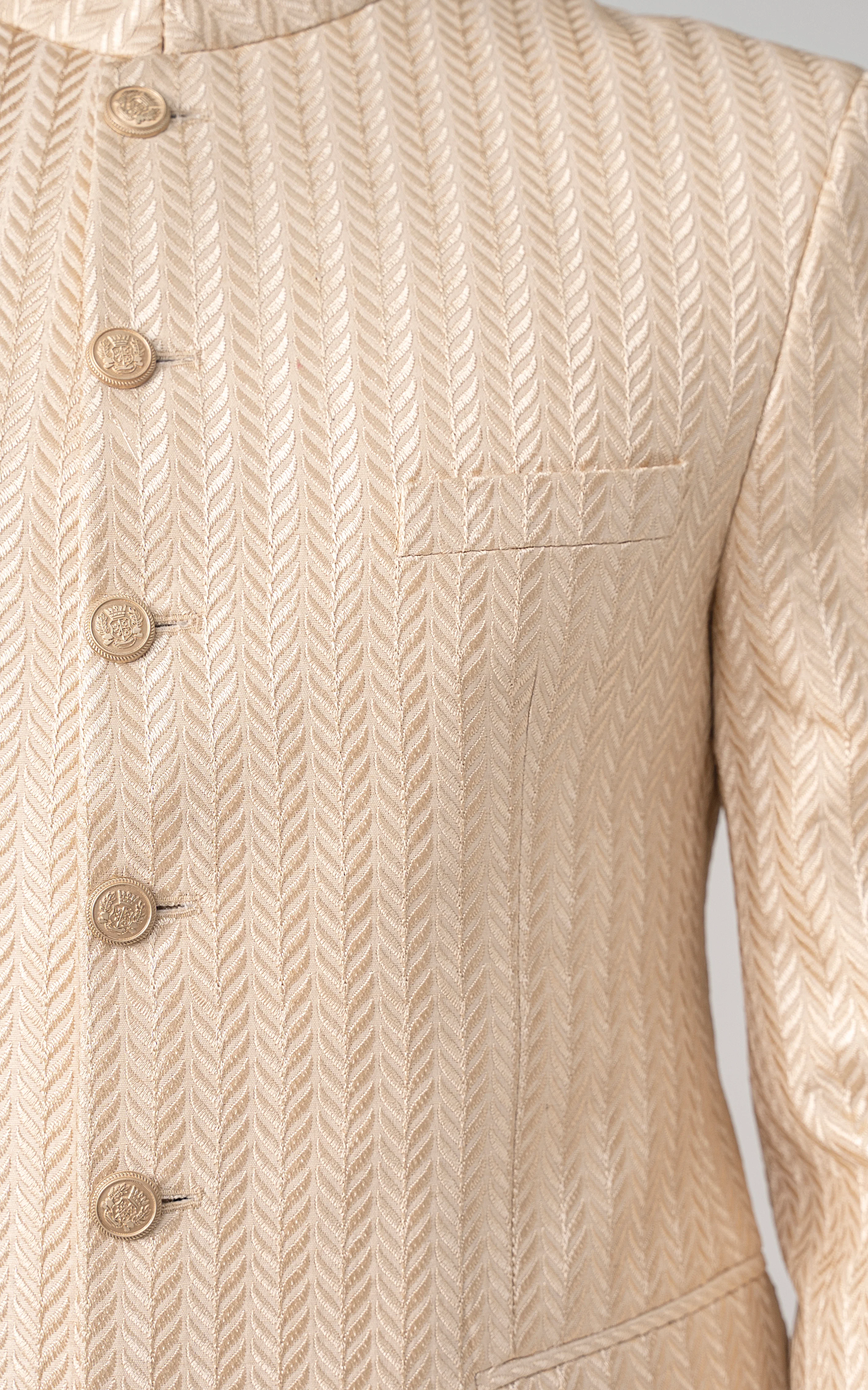 EMBROIDERED PRINCE COAT- FESTIVE COLLECTION FAWN - Image 3