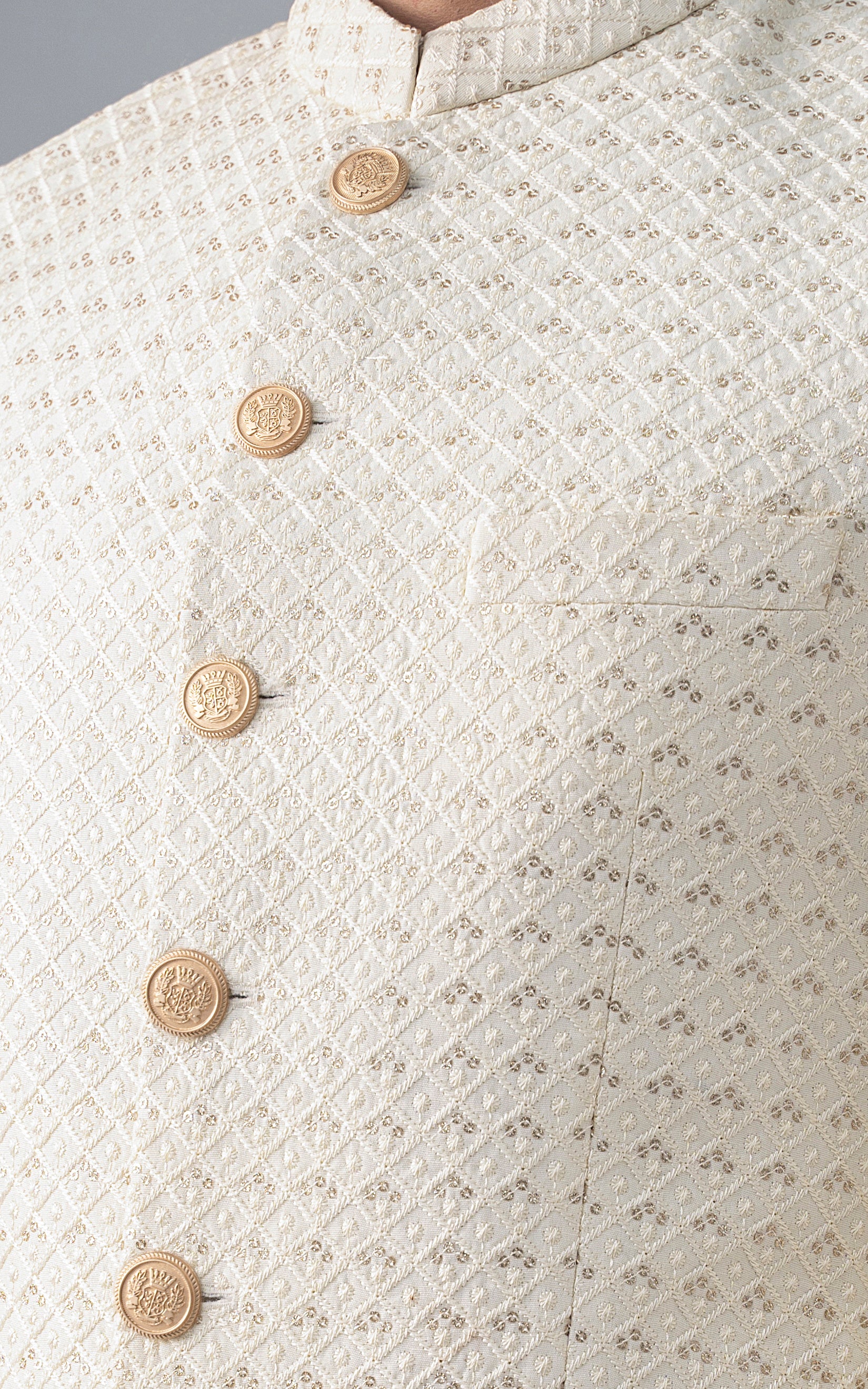 EMBROIDERED PRINCE COAT- FESTIVE COLLECTION OFF WHITE - Image 2