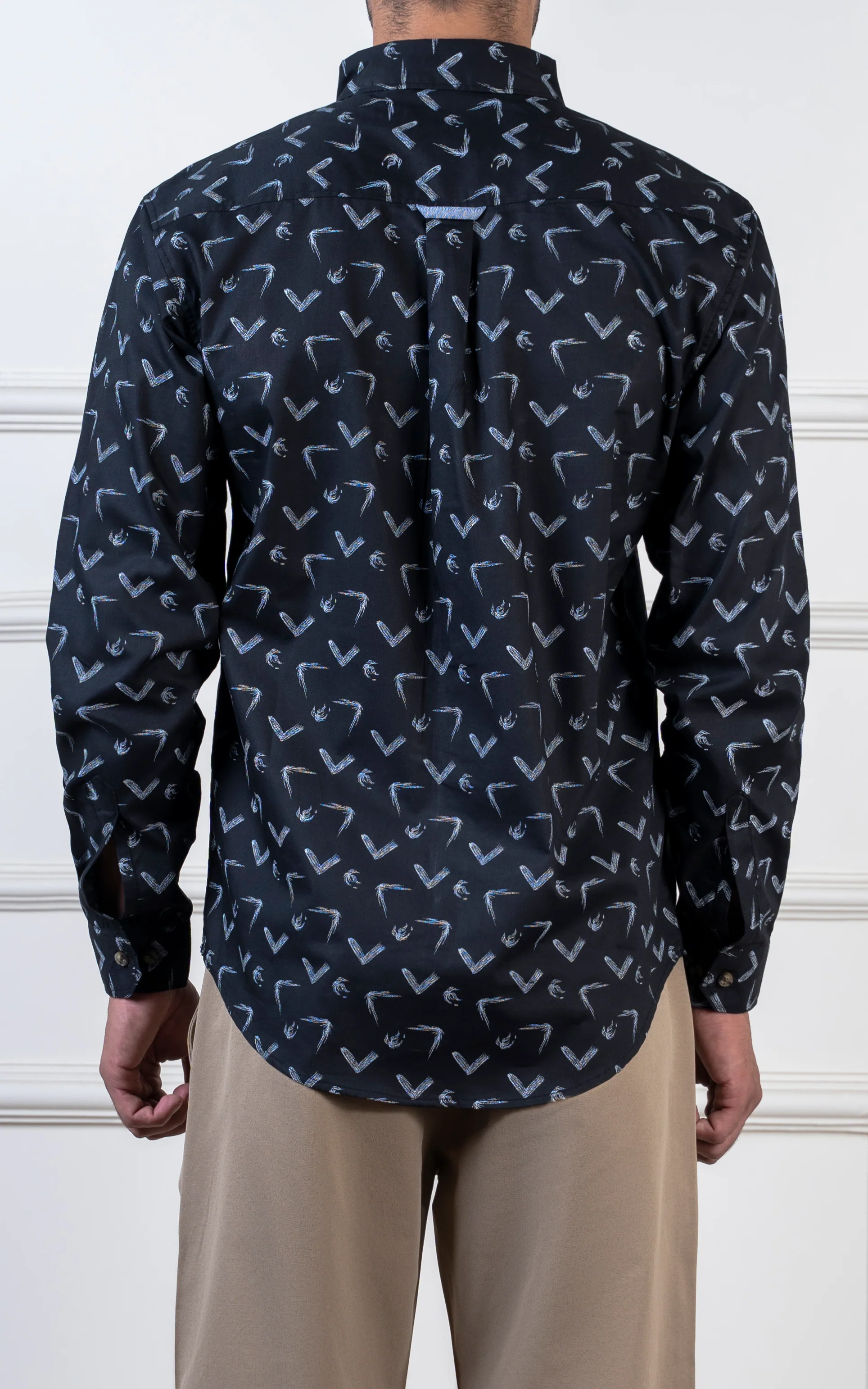 PRINTED CASUAL SHIRT BLACK - Image 5