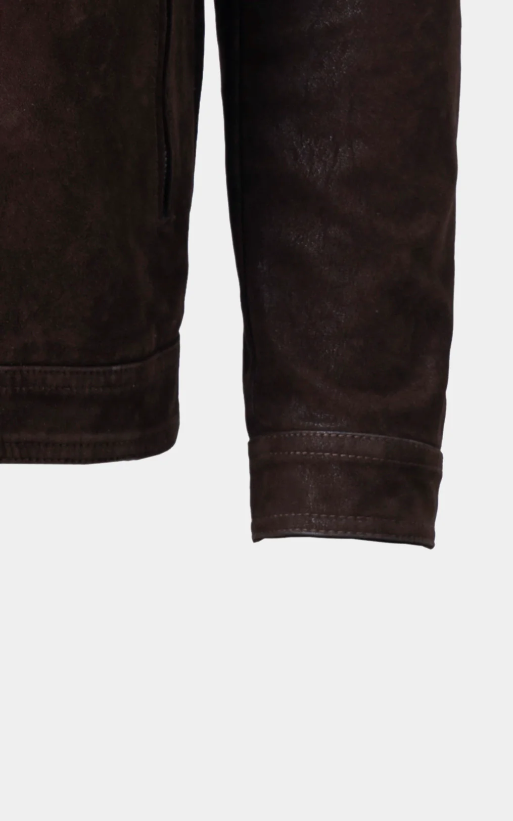 PU leather Zipper Jacket  Dark Brown - Image 3