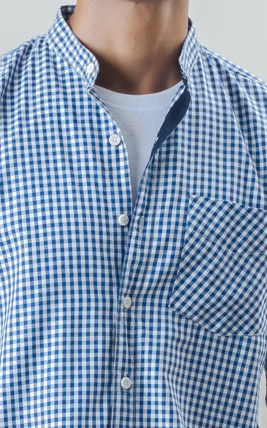 REGULAR FIT CHECKED SHIRT NAVY CHECK - Image 2