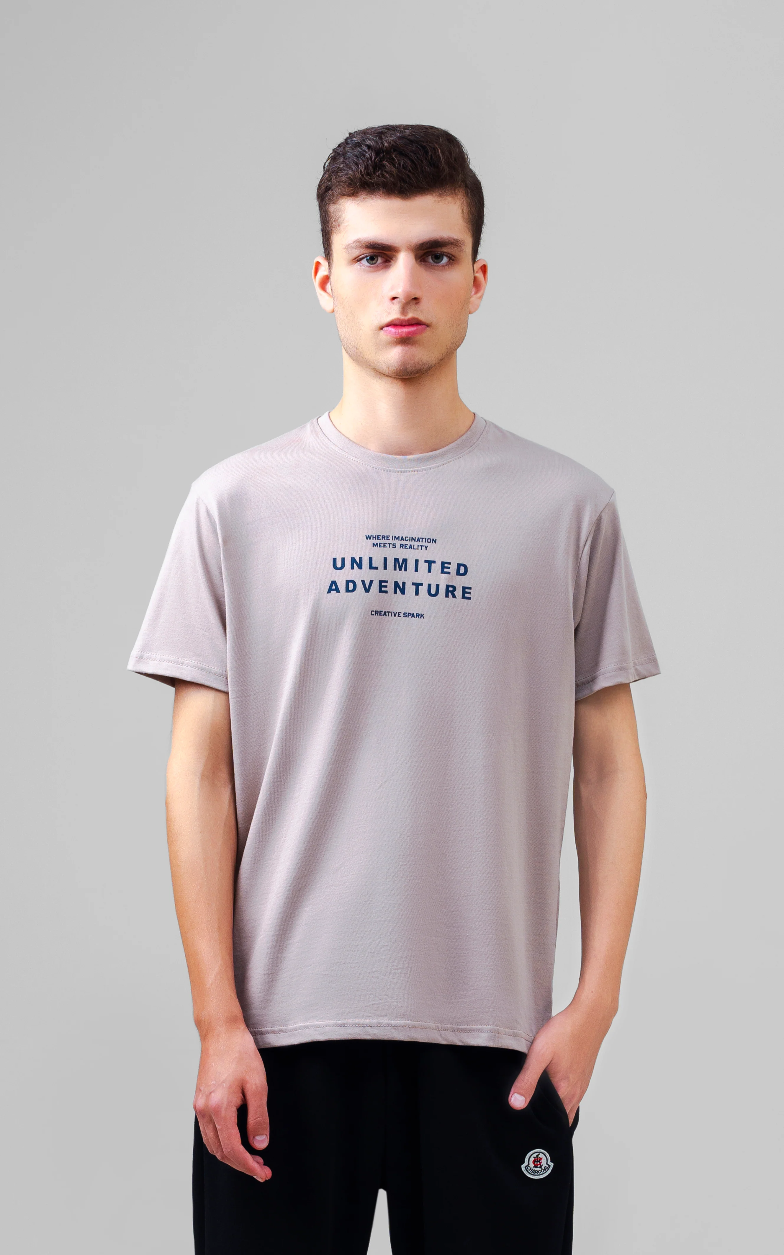 REGULAR FIT GRAPHIC T-SHIRT KHAKI - Image 4