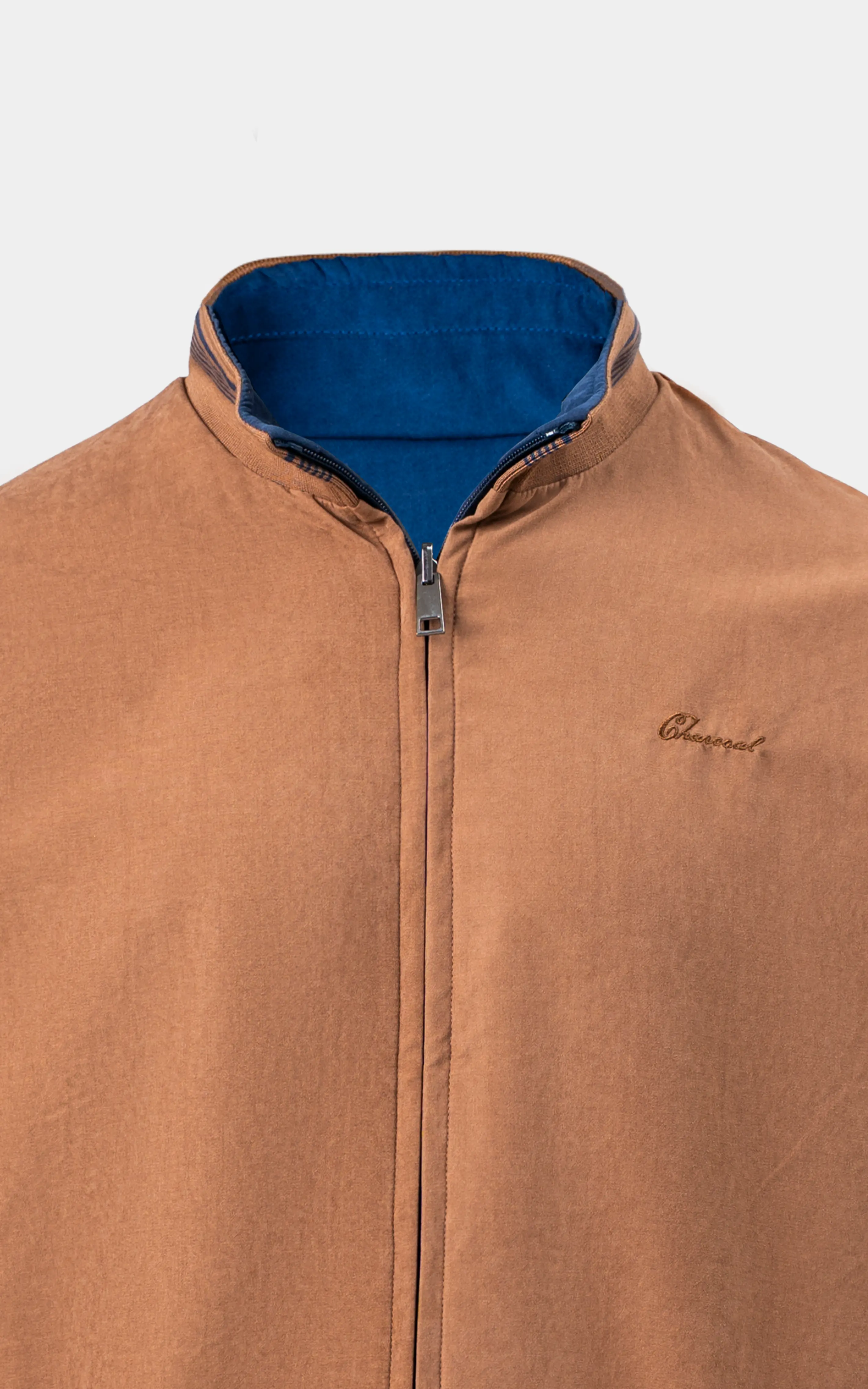 Reversible Bomber Jacket Blue brown - Image 6